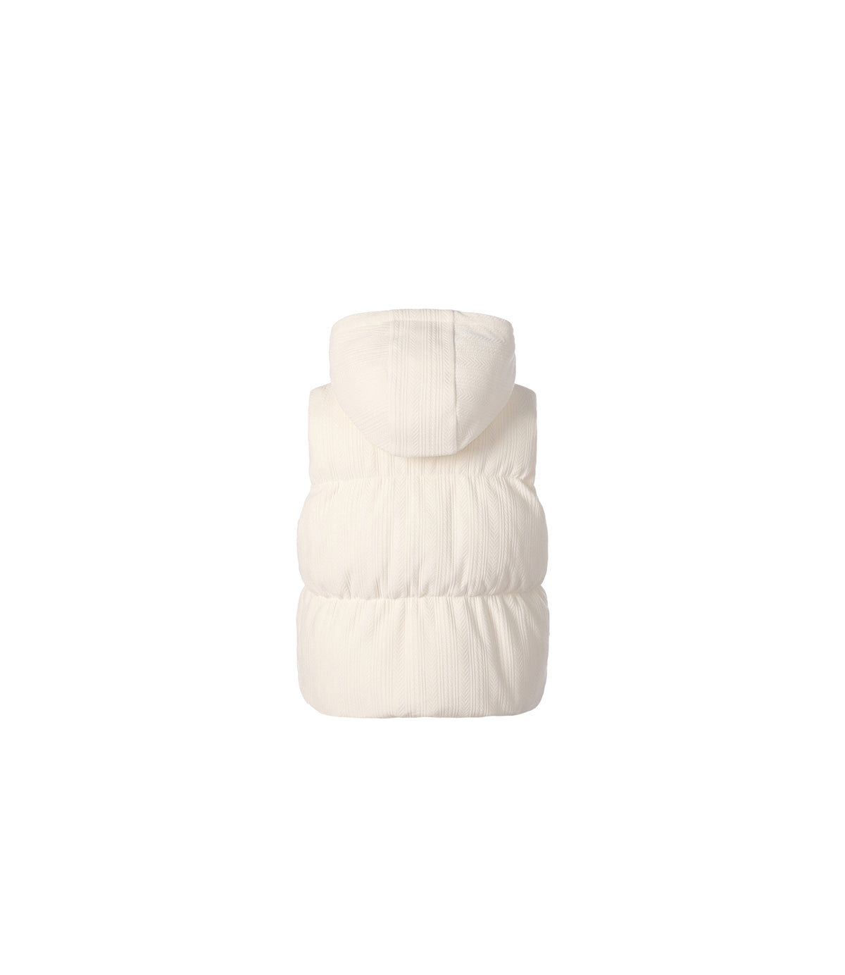 Women's Knit-Like Hooded Duck Down Vest<br>IVORY