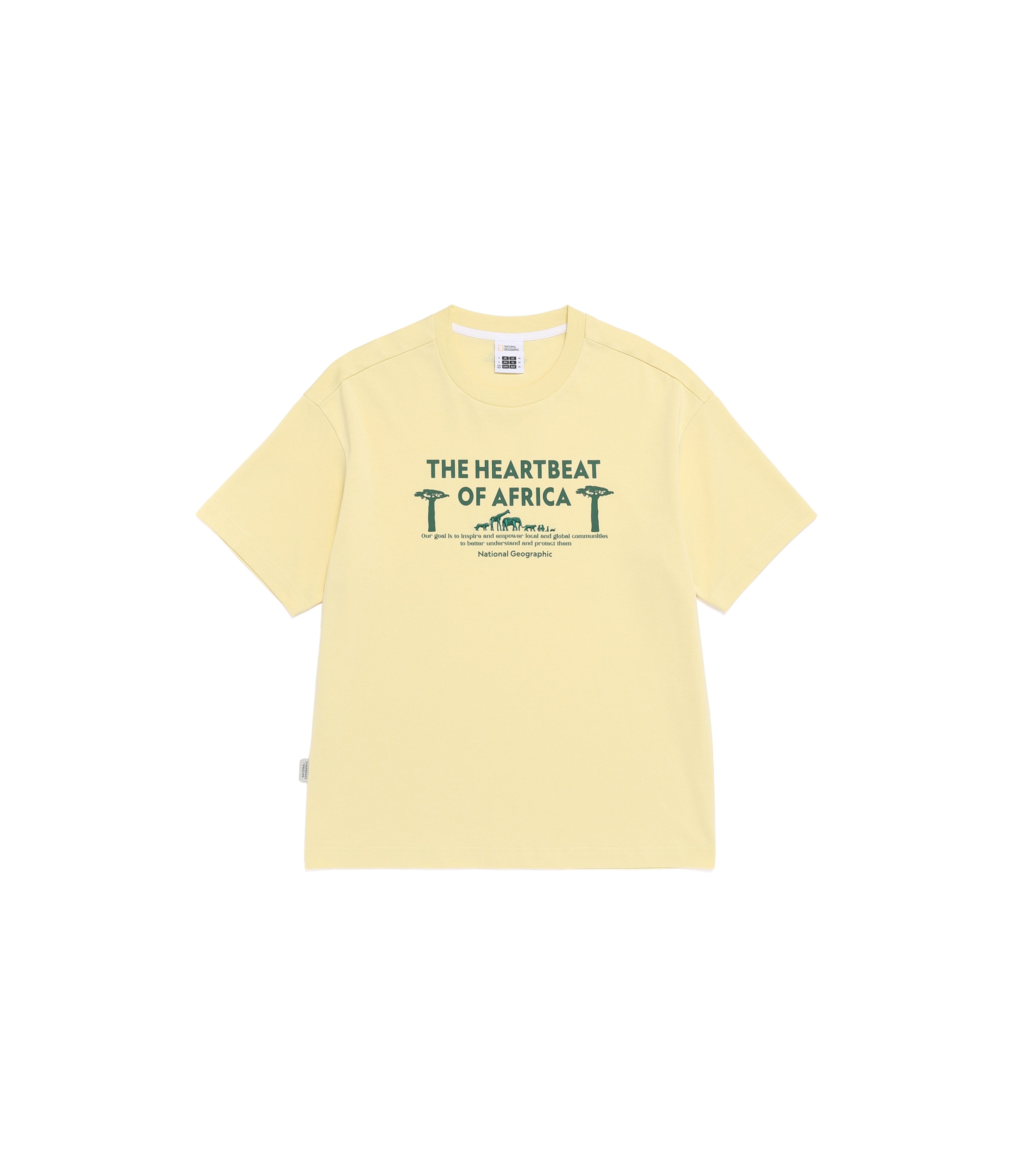 Unisex AVIS Aerosilver Big Graphic Semi-Overfit Short Sleeve Tee<br>PALE YELLOW