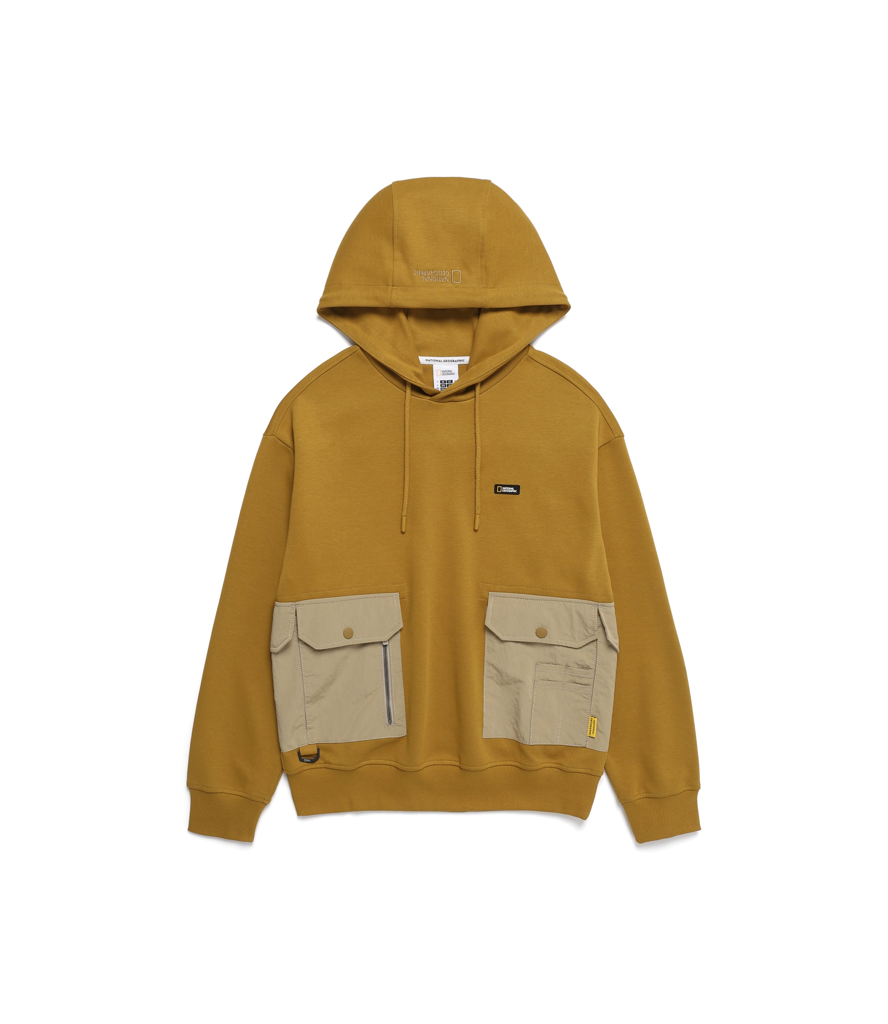 [NRN] Unisex Woven Matched Out-Pocket Hoodie<br>MUSTARD