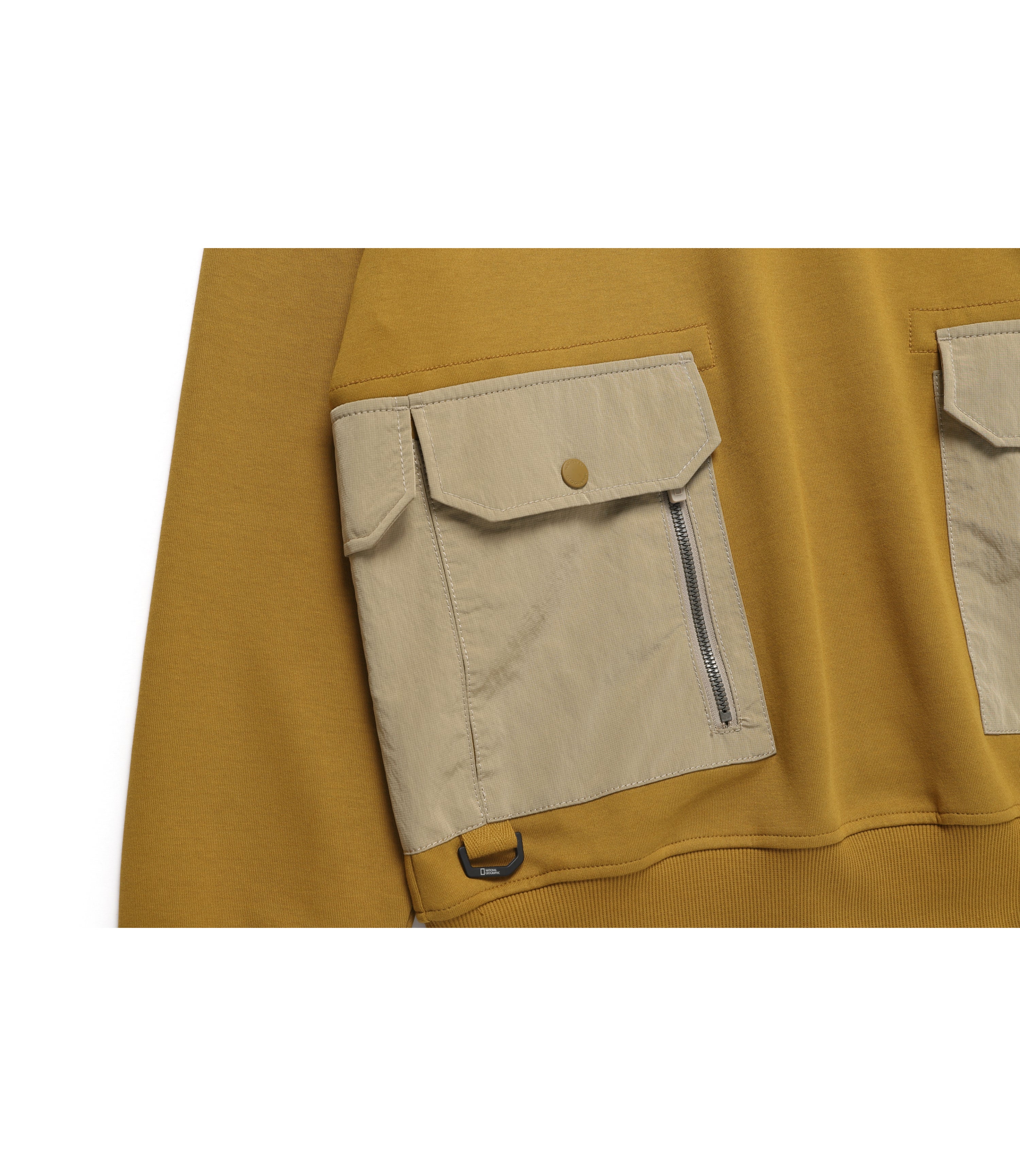 [NRN] Unisex Woven Matched Out-Pocket Hoodie<br>MUSTARD