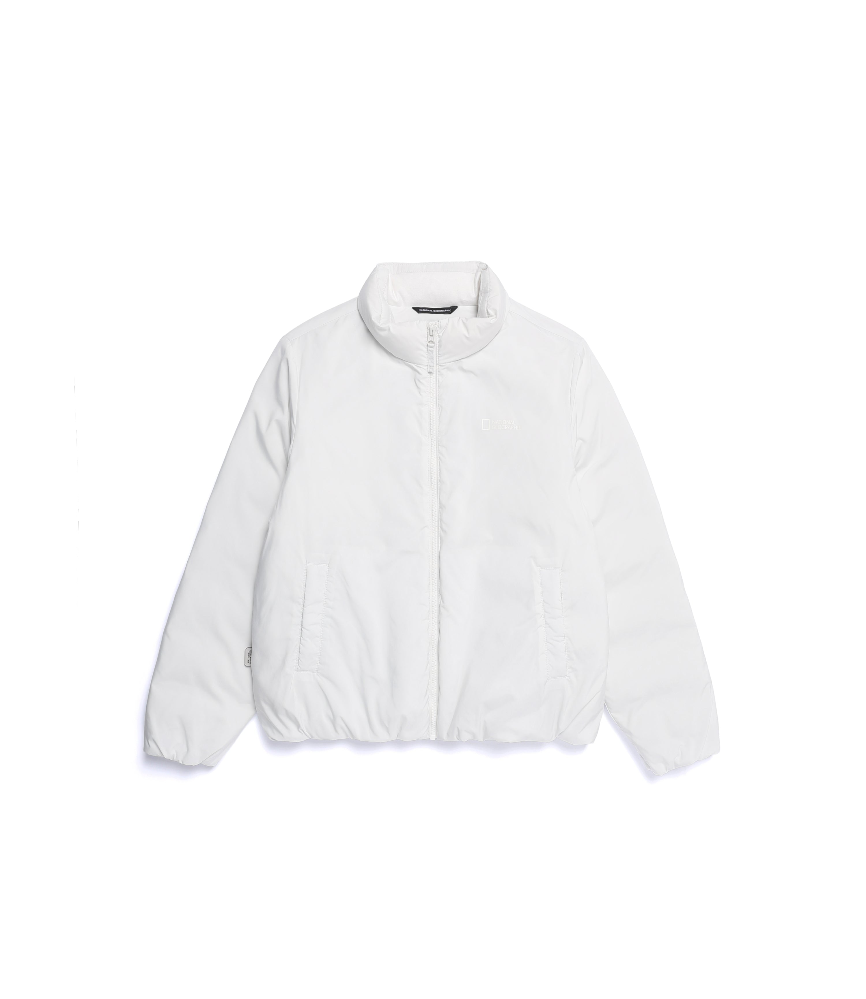 Women's PO'O-ULI Stand-Neck Non-Quilted Duck Down Jumper<br>O/WHITE