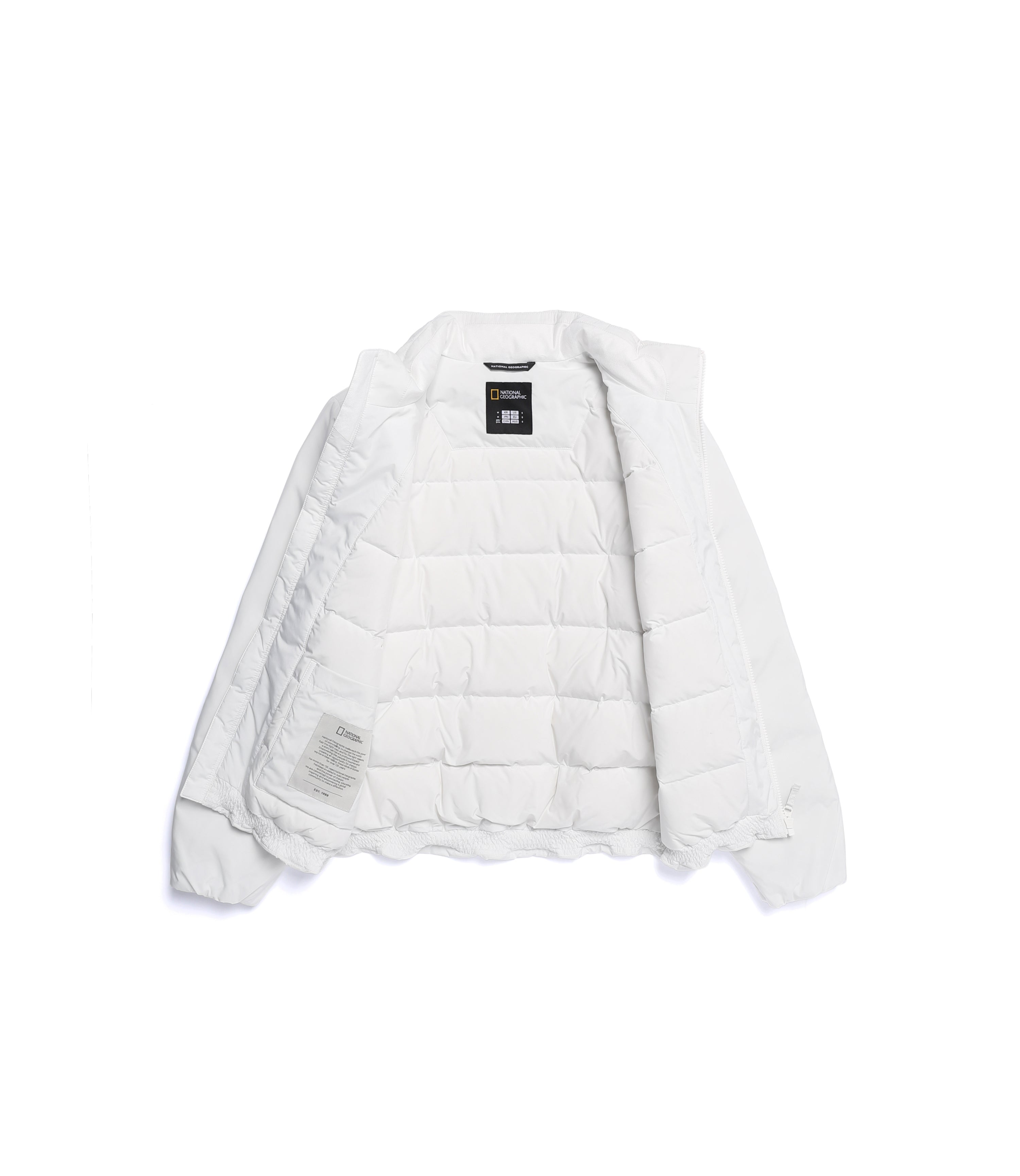 Women's PO'O-ULI Stand-Neck Non-Quilted Duck Down Jumper<br>O/WHITE