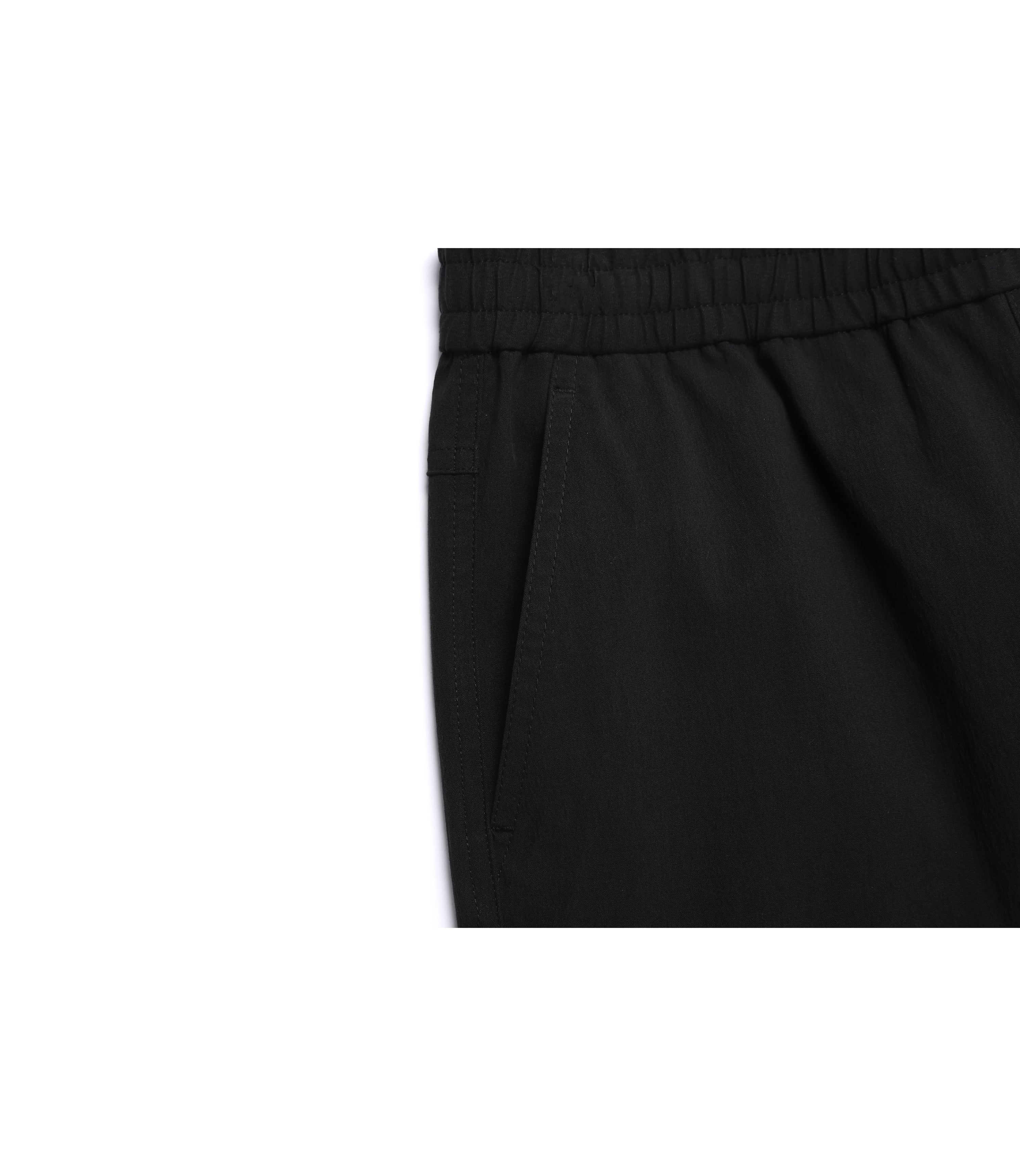 Women's Woven Semi-Loose Pants<br>BLACK