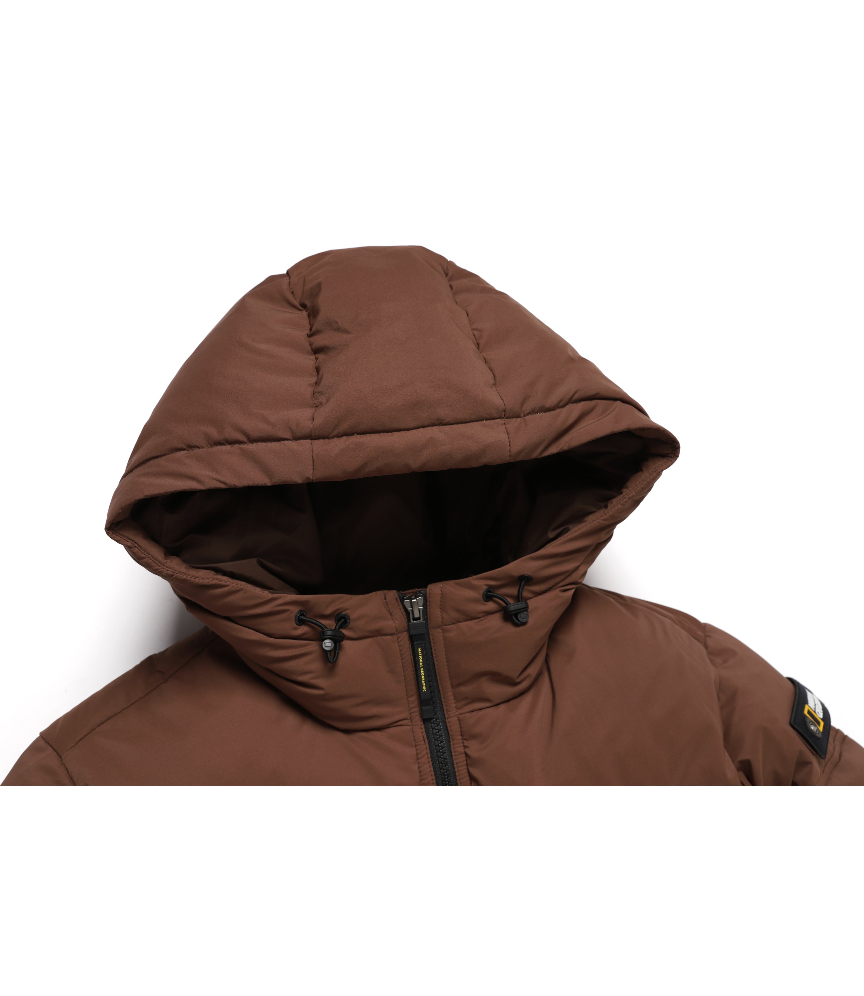 Women's GOLDEN MOLE Cropped Hooded Goose Down Jacket<br>BRICK