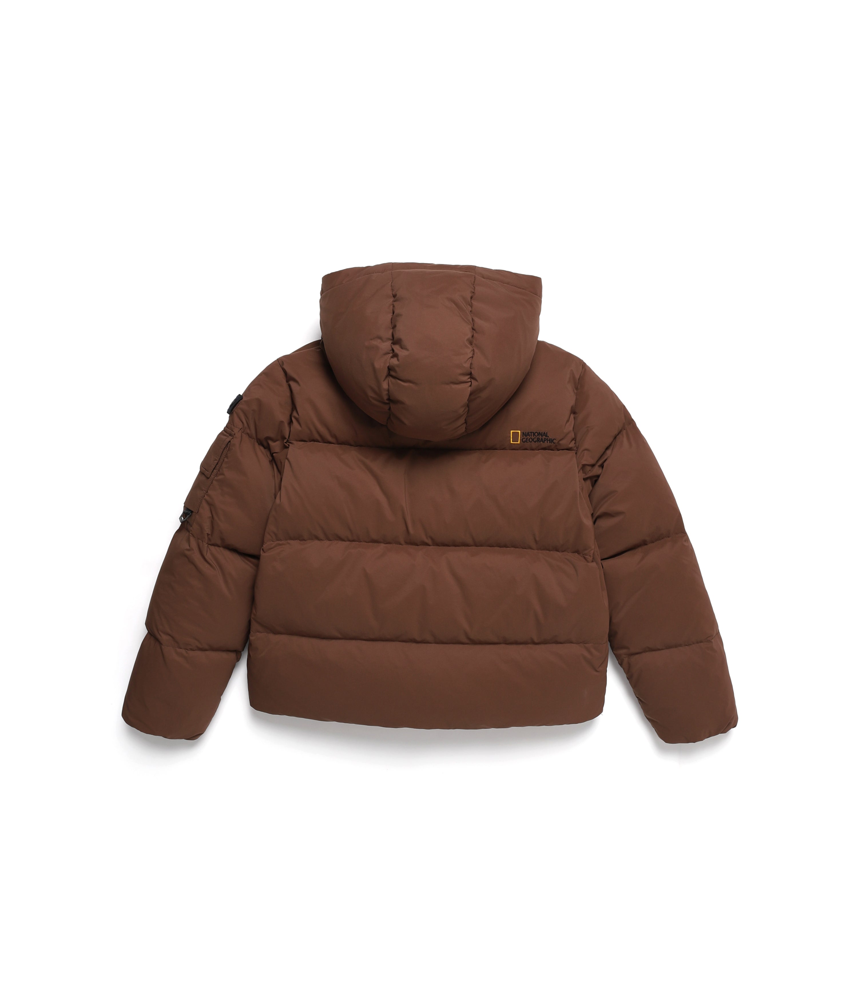 Women's GOLDEN MOLE Cropped Hooded Goose Down Jacket<br>BRICK