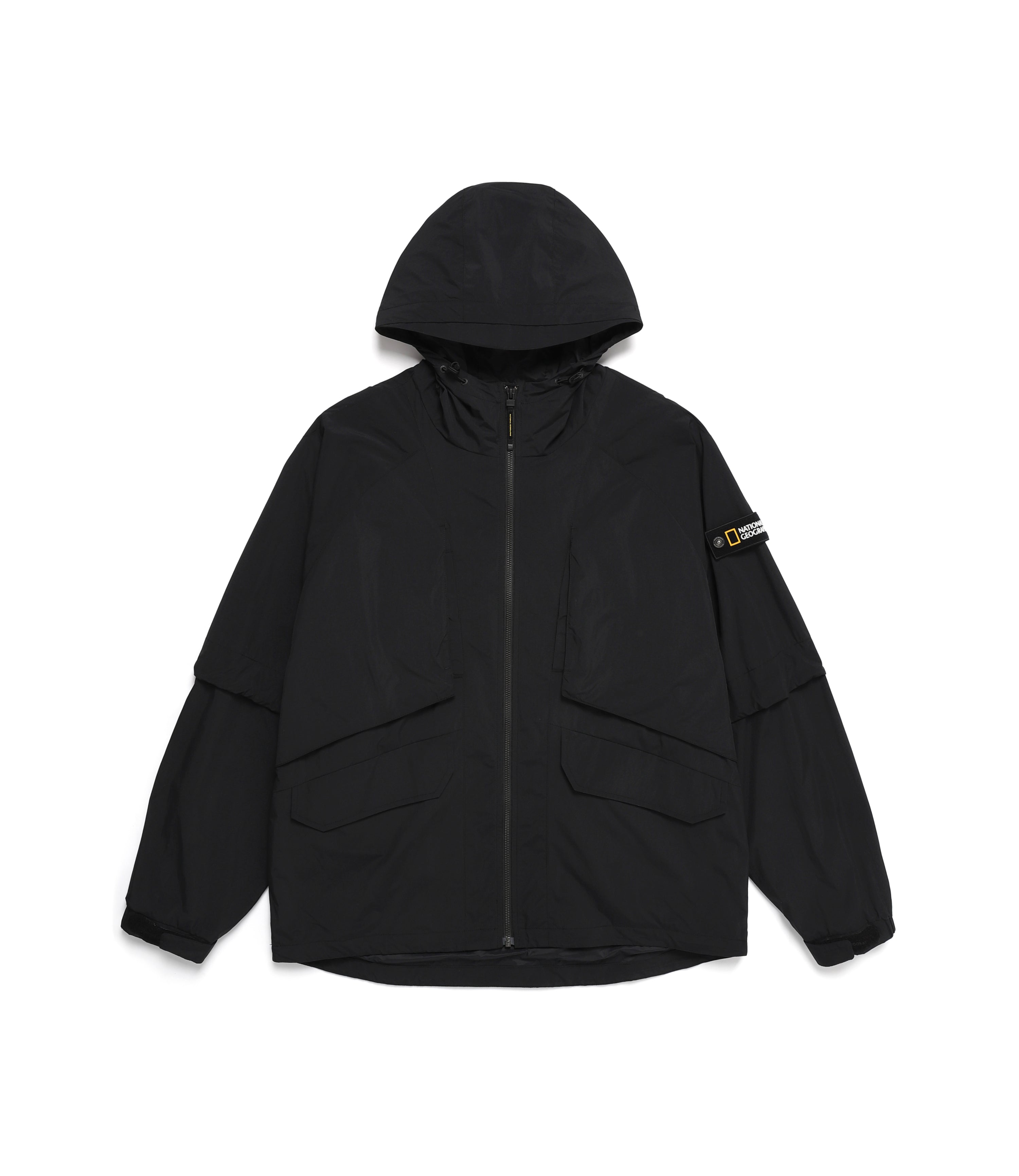 [NRN] Men's Out-Pocket Hooded Utility Jacket<br>CARBON BLACK