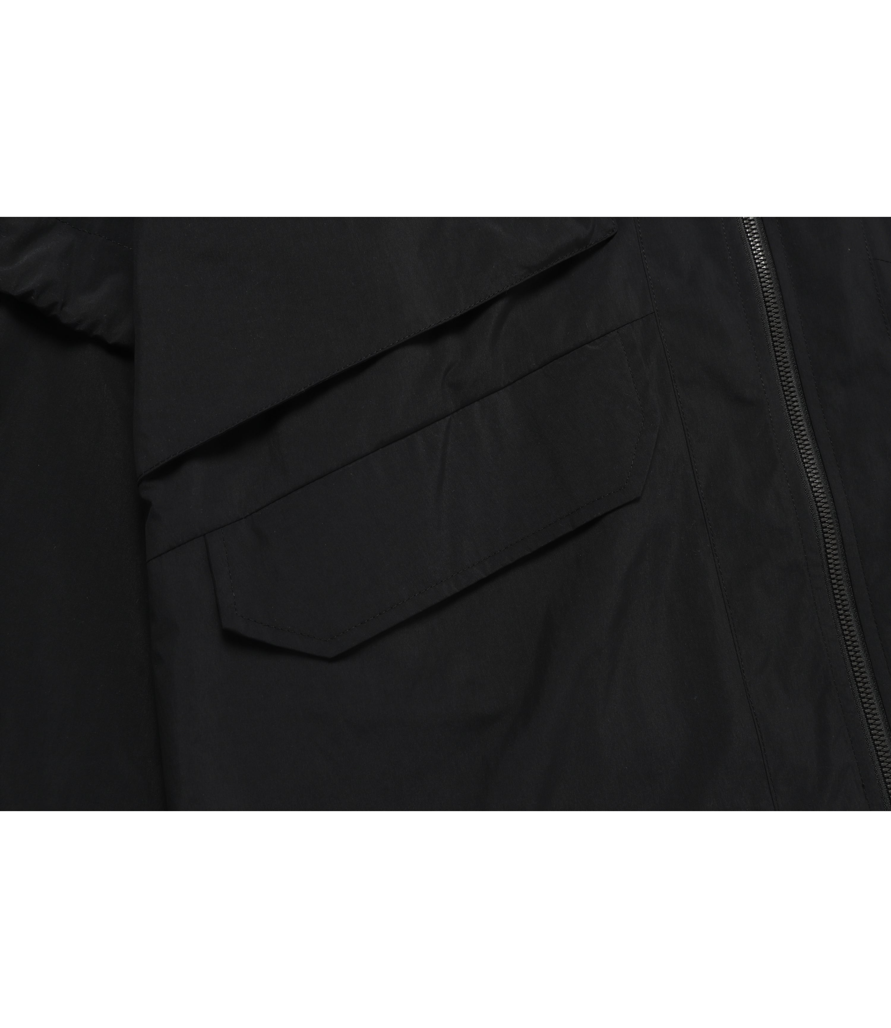 [NRN] Men's Out-Pocket Hooded Utility Jacket<br>CARBON BLACK