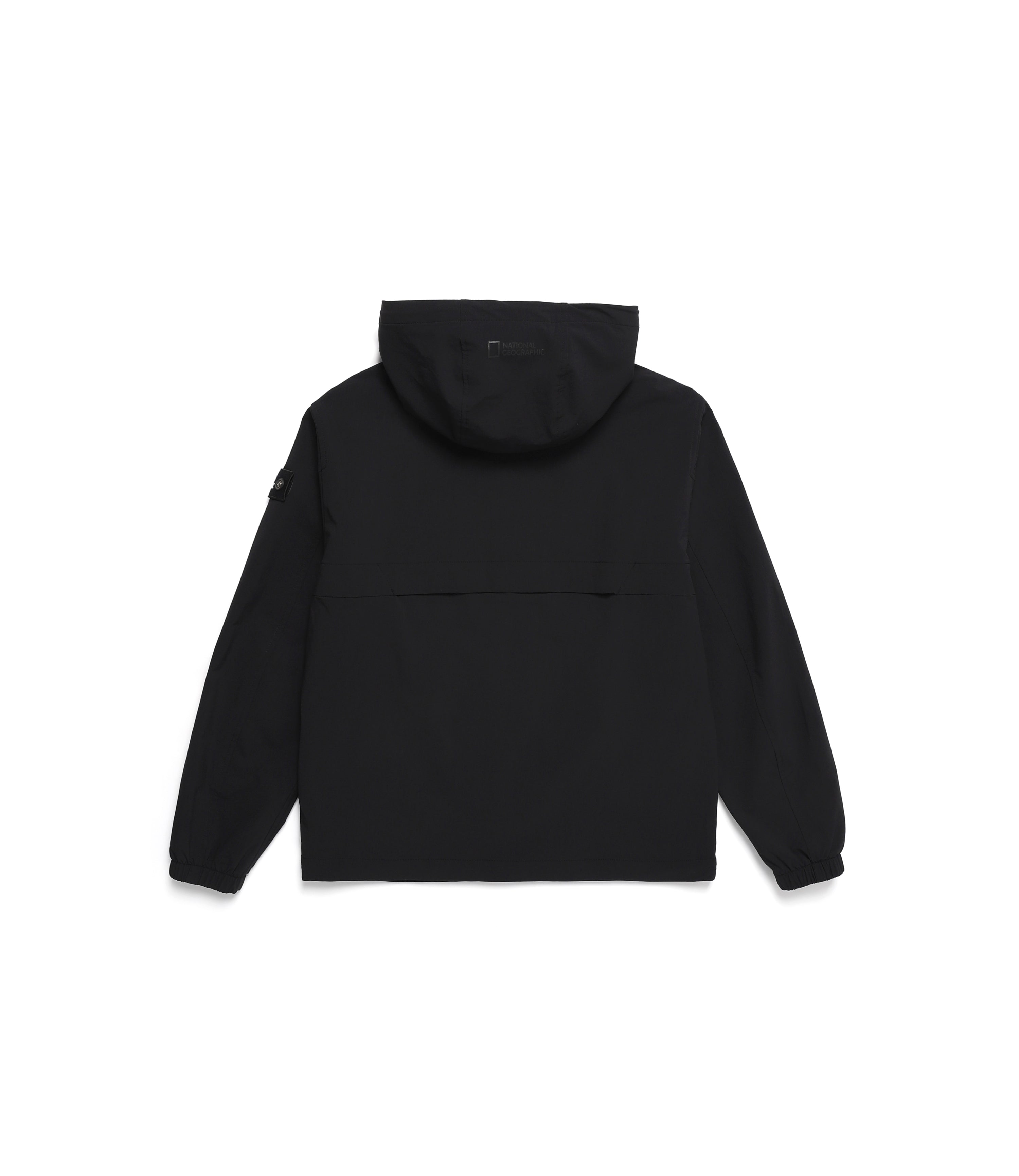 Unisex Archelon Stretched Woven Zip-Up Hoodie<br>CARBON BLACK