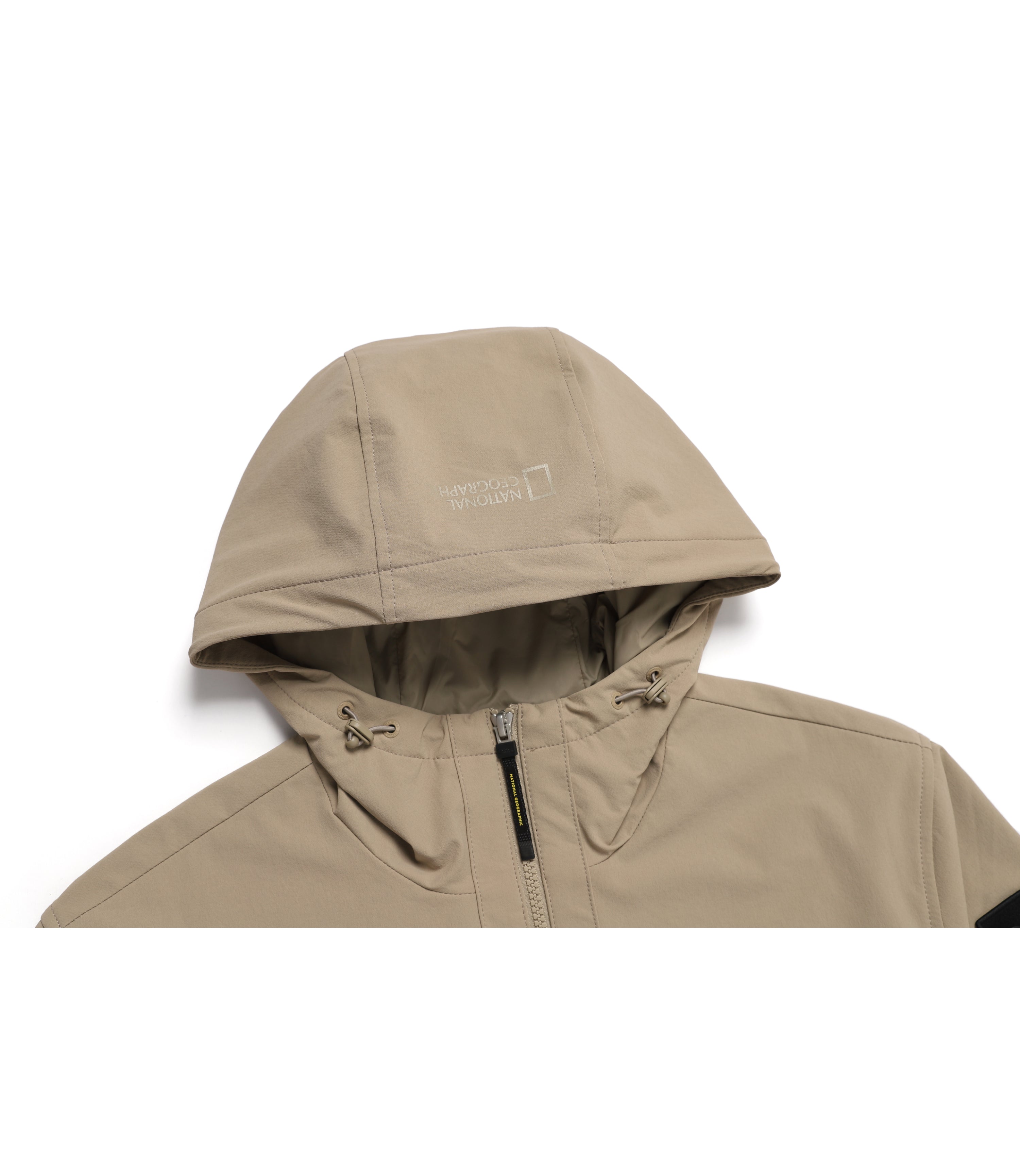 Unisex Archelon Stretched Woven Zip-Up Hoodie<br>SAND BEIGE