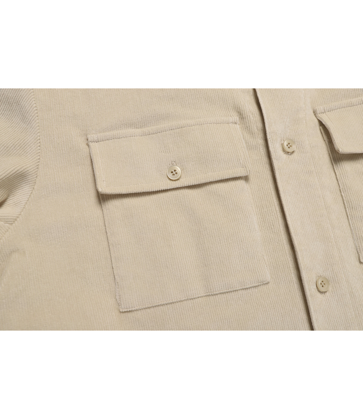 Unisex Corduroy Shirt-Style Jacket<br>SILVER BIRCH