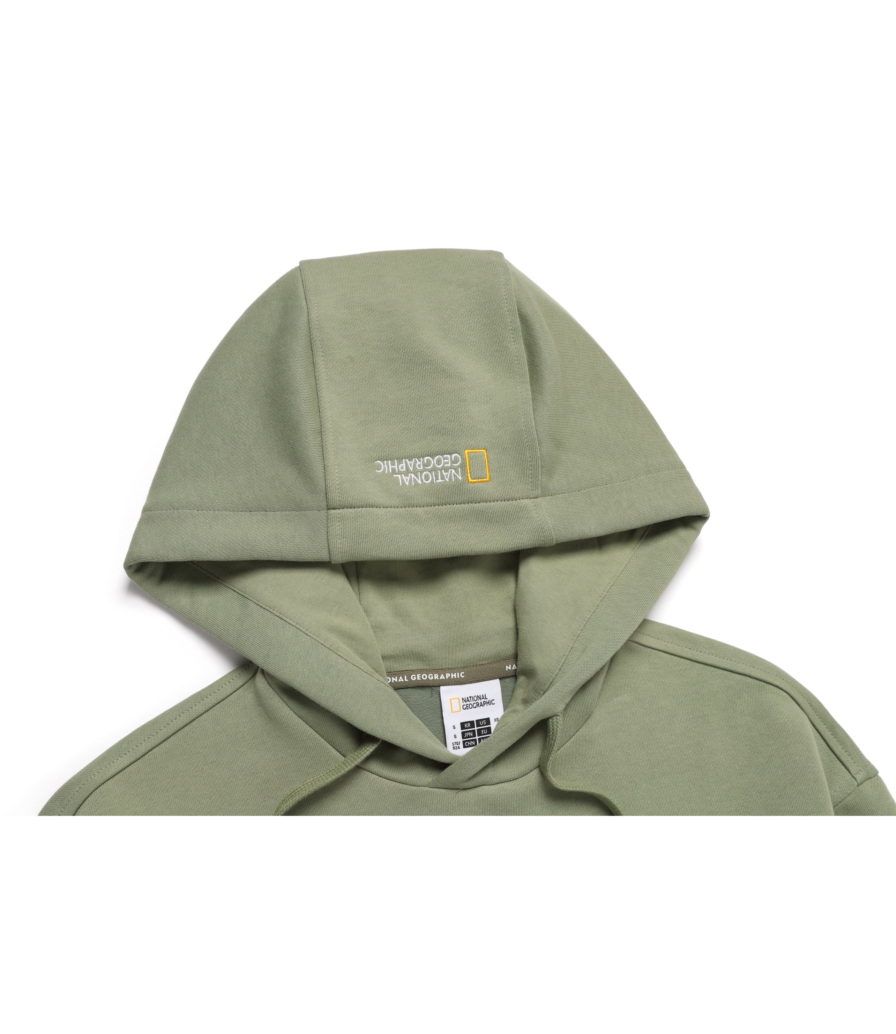 Unisex Glacier Concept Graphic Semi-Oversize Hoodie<br>GREEN OLIVE