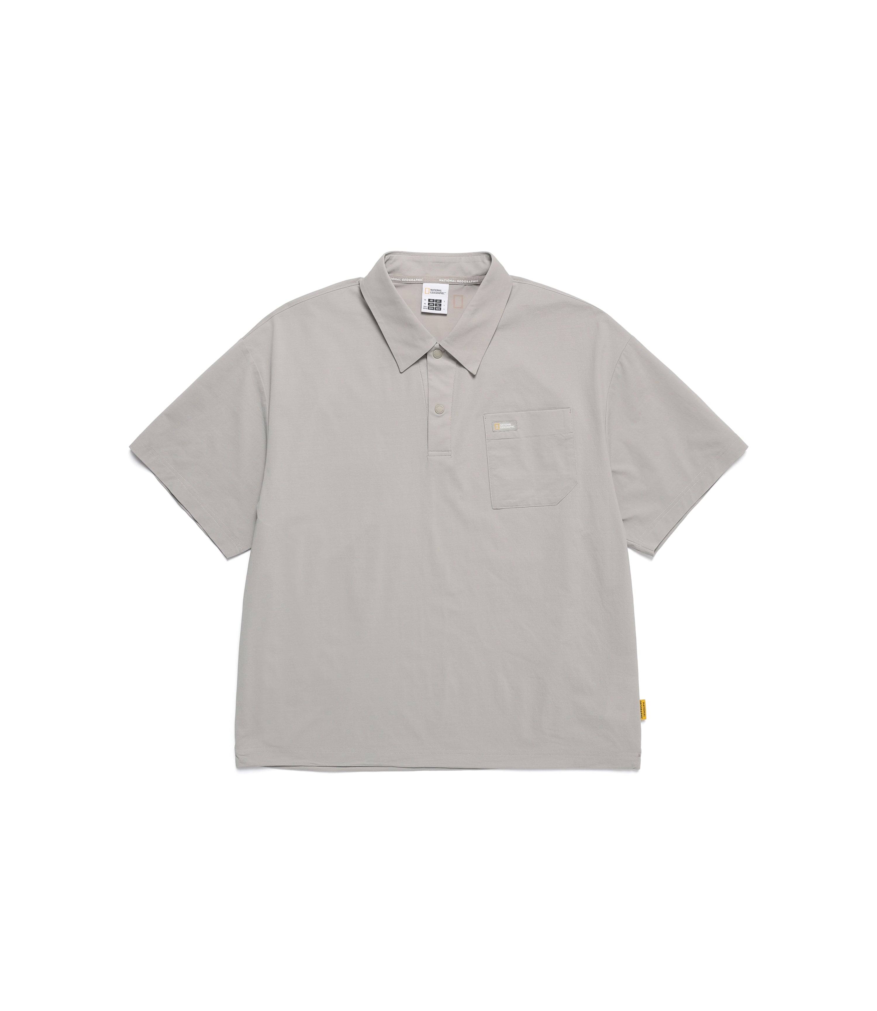 Unisex Frozen Air Collar Short Sleeve Tee<br>OAK BEIGE