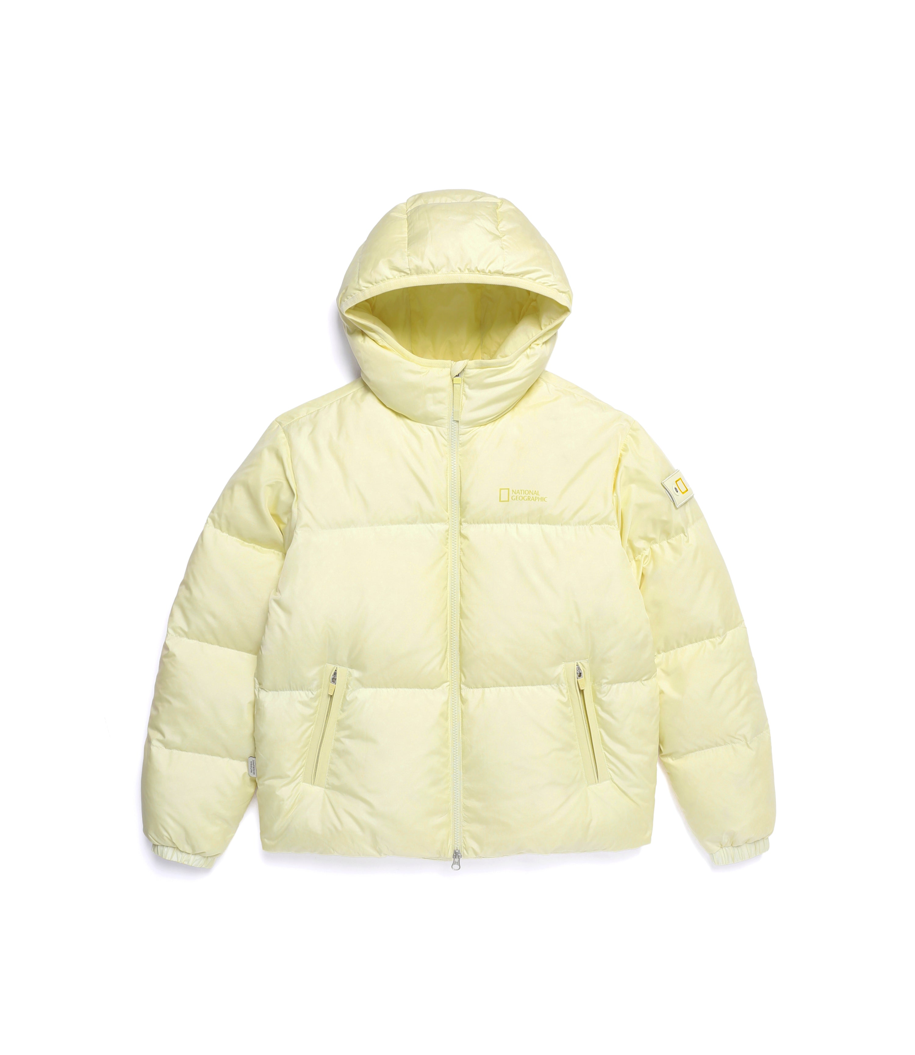 Unisex EIRA Short Length Hooded Goose Down Jumper<br>LIME