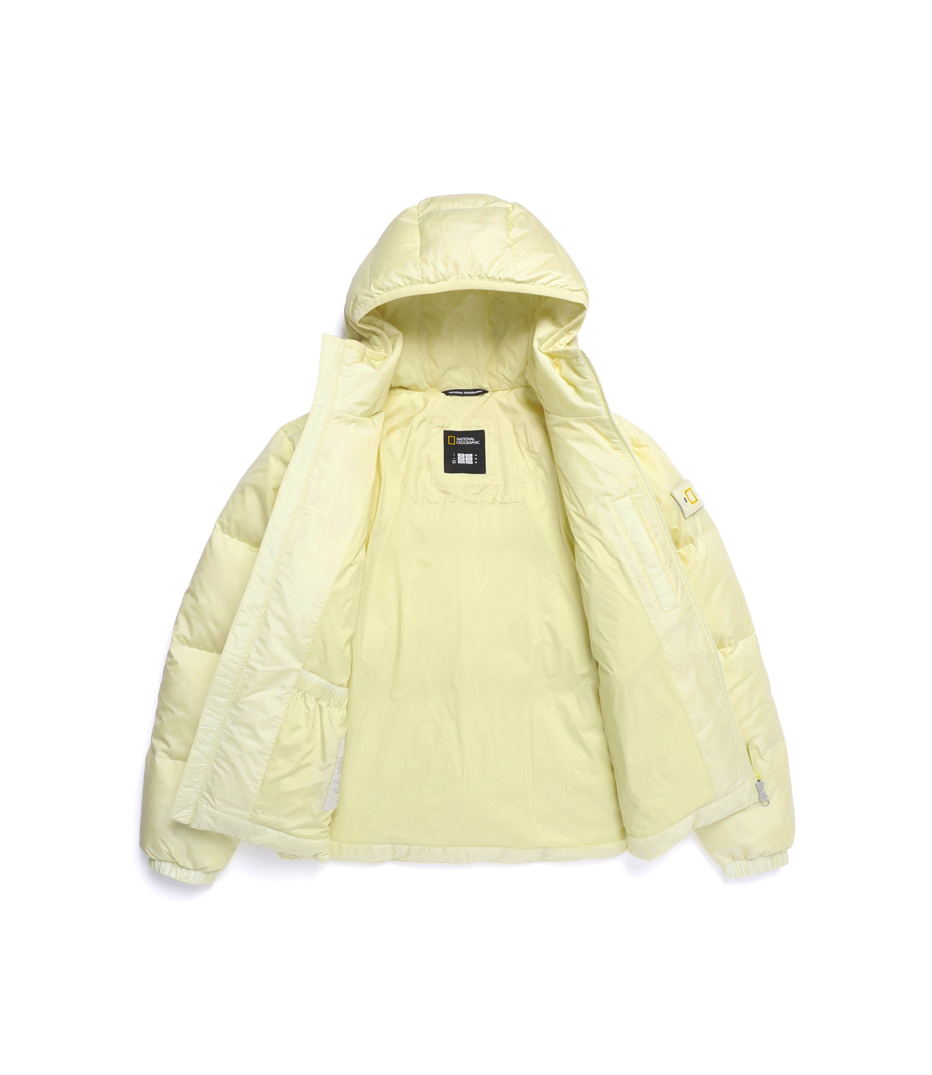 Unisex EIRA Short Length Hooded Goose Down Jumper<br>LIME