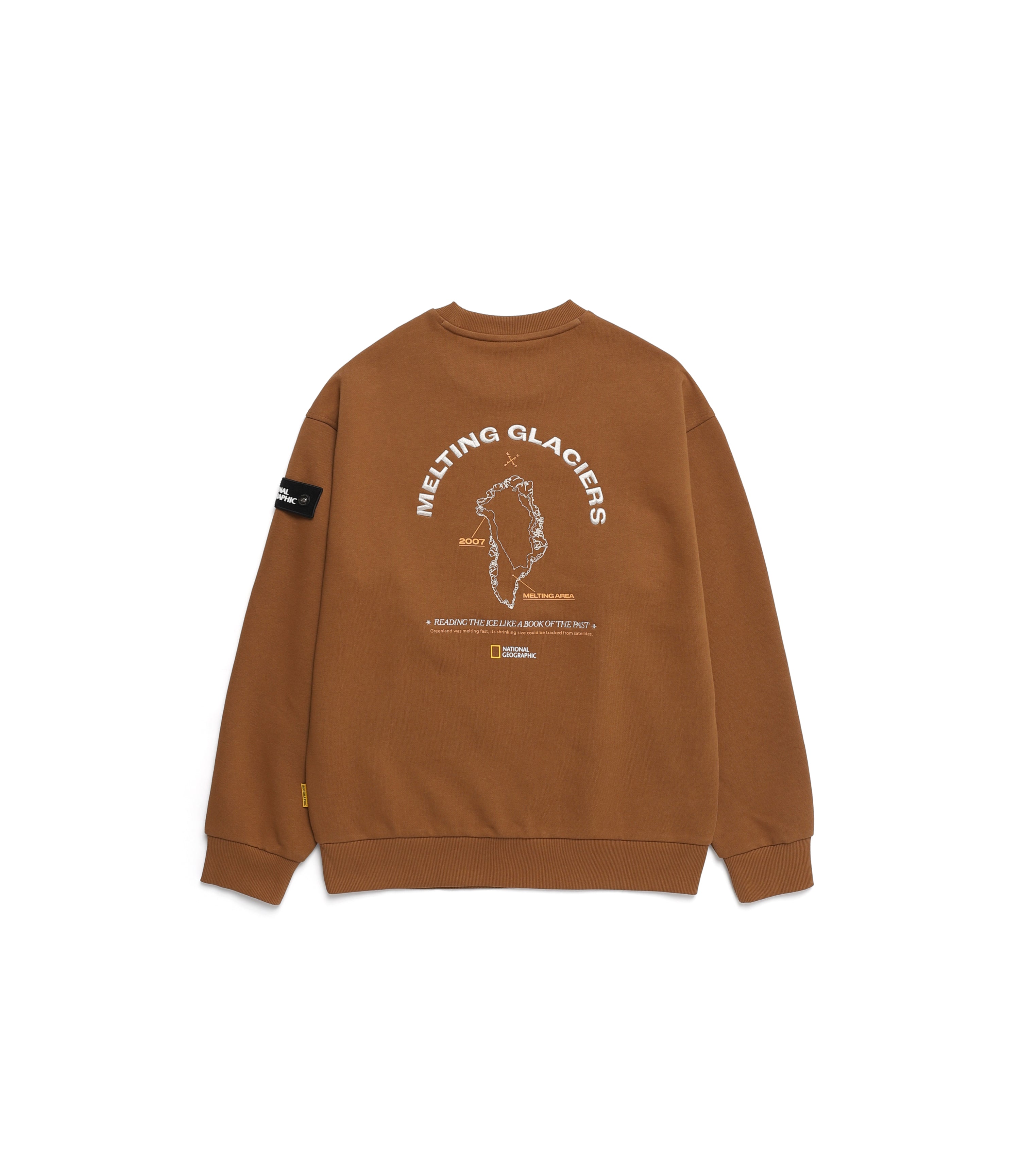 Unisex Glacier Concept Graphic Semi-Oversize Sweatshirt<br>TAN