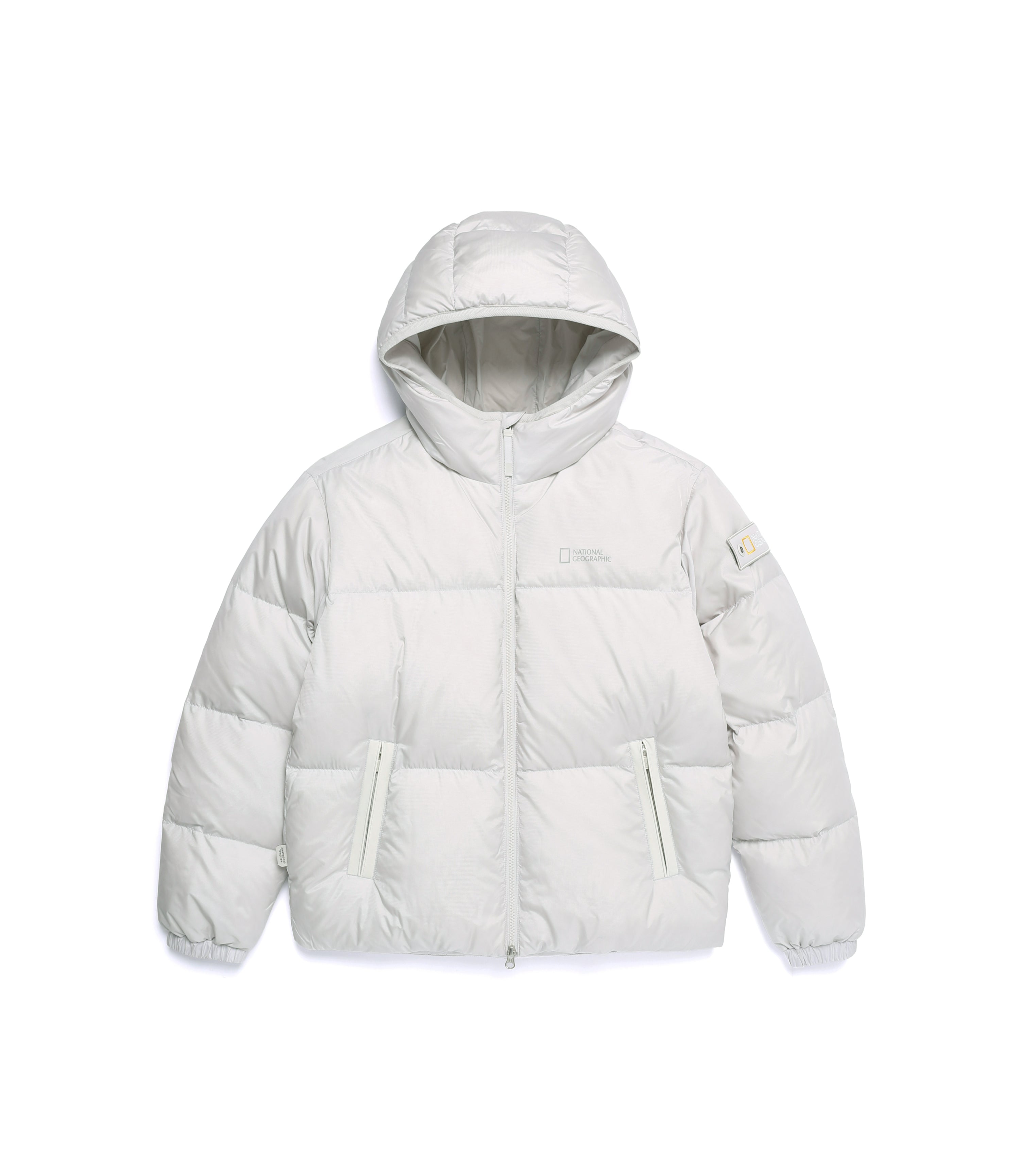 Unisex EIRA Short Length Hooded Goose Down Jumper<br>L/GREY