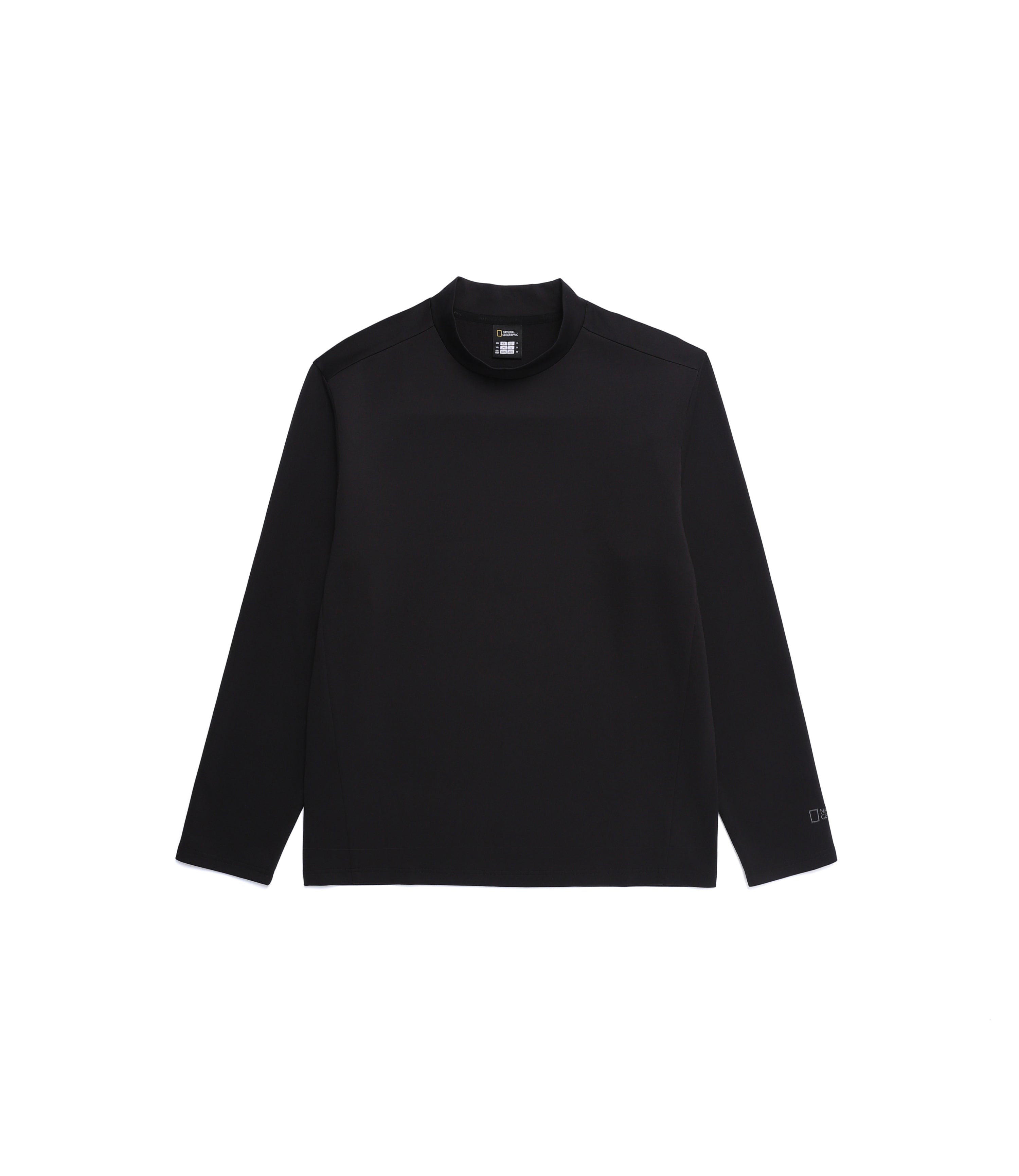 Men's Half-Neck Long Sleeve Tee<br>BLACK