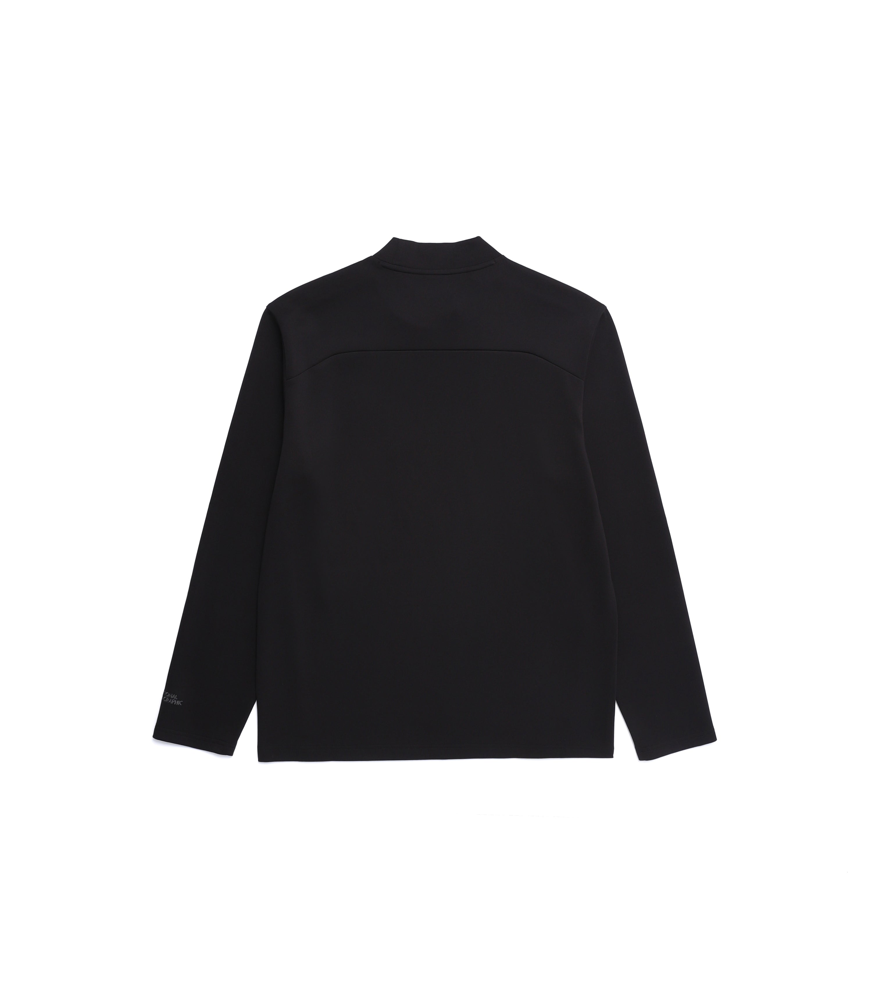 Men's Half-Neck Long Sleeve Tee<br>BLACK
