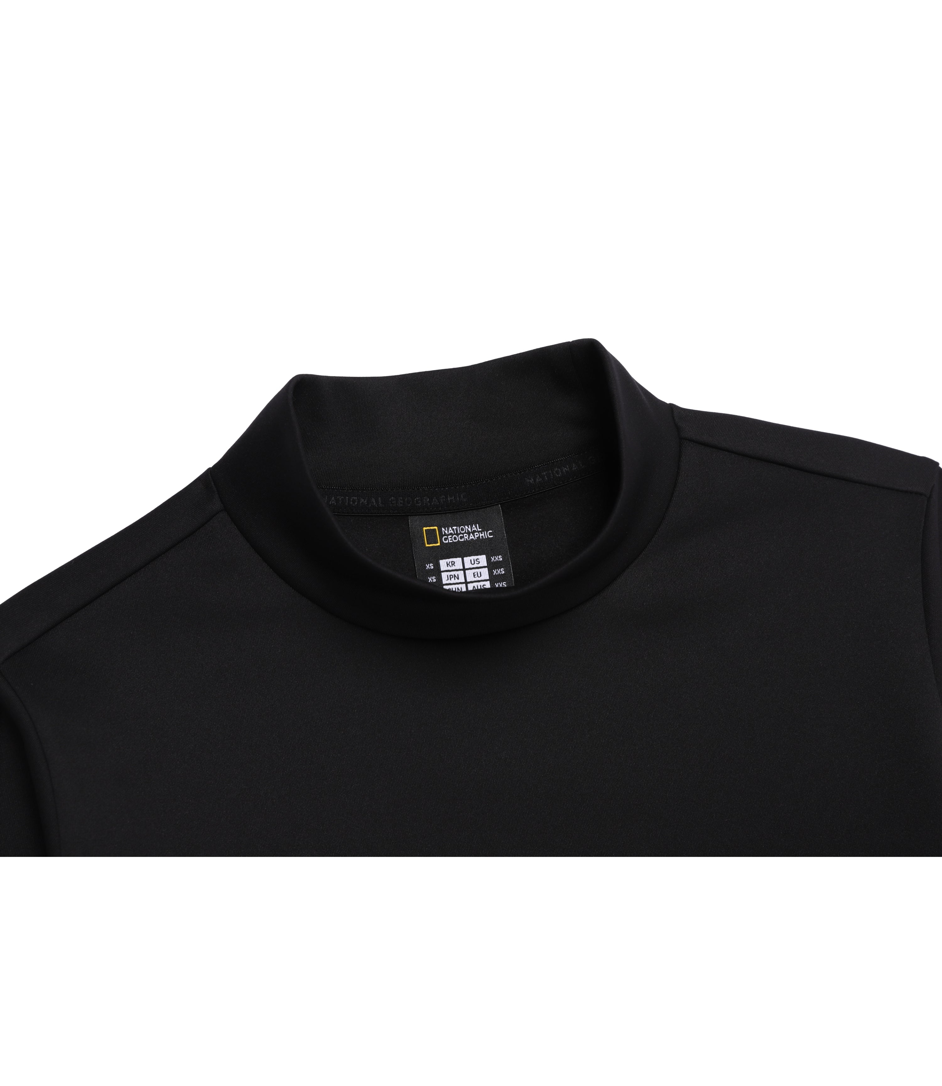Women's Half-Neck Long Sleeve Tee<br>BLACK