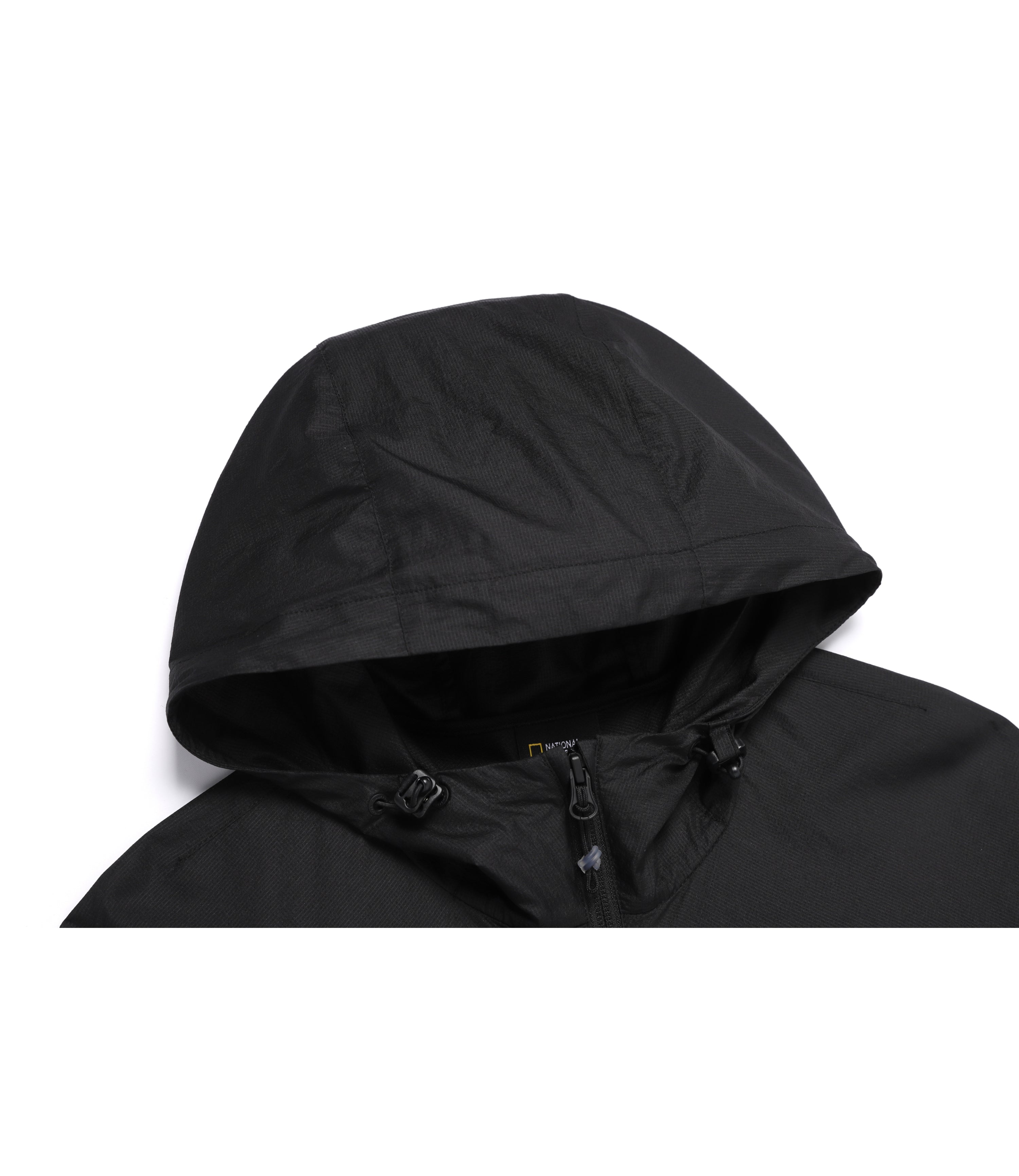 Unisex Light Pack Hooded Full Zip-Up Windbreaker<br>BLACK