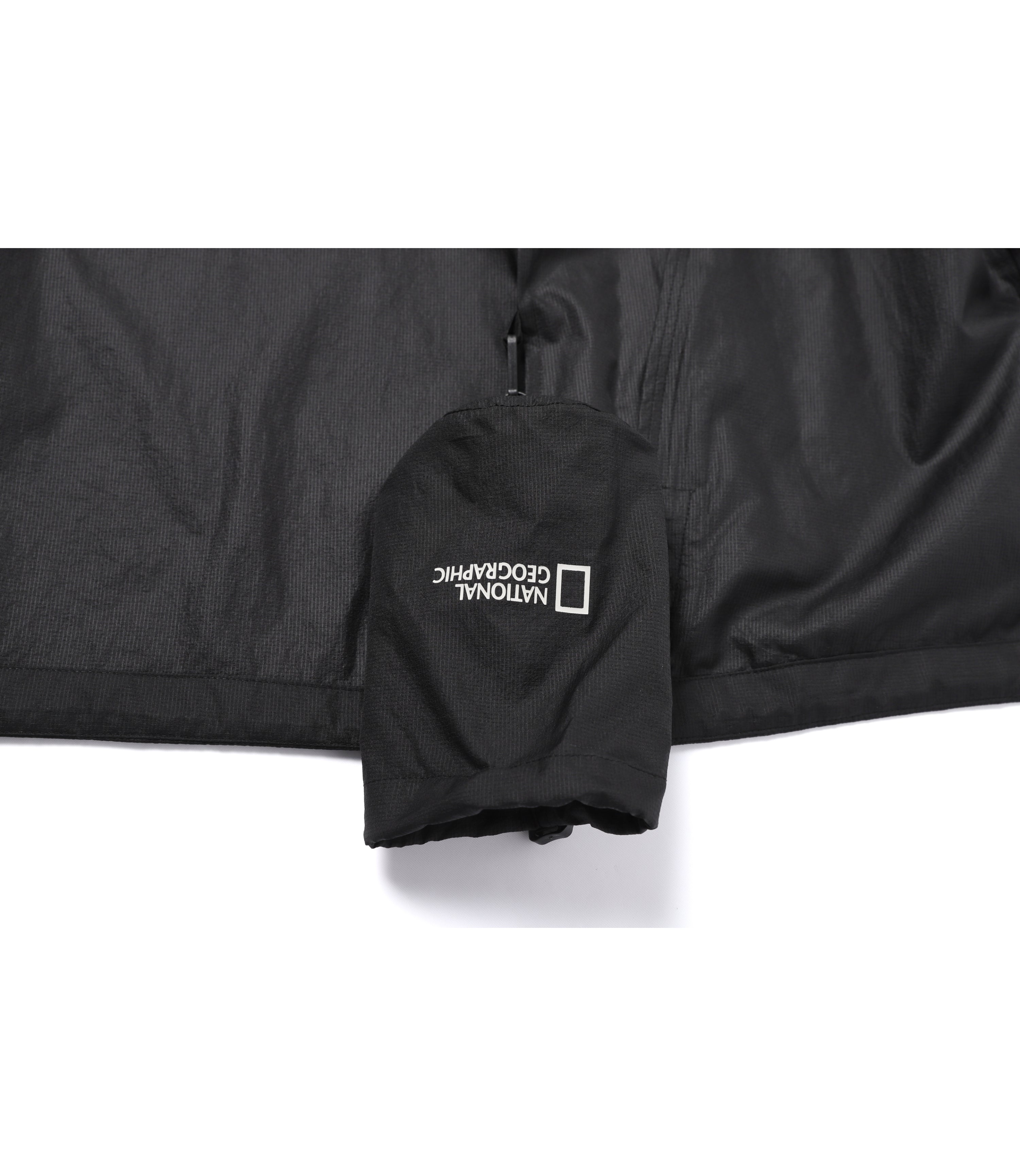 Unisex Light Pack Hooded Full Zip-Up Windbreaker<br>BLACK