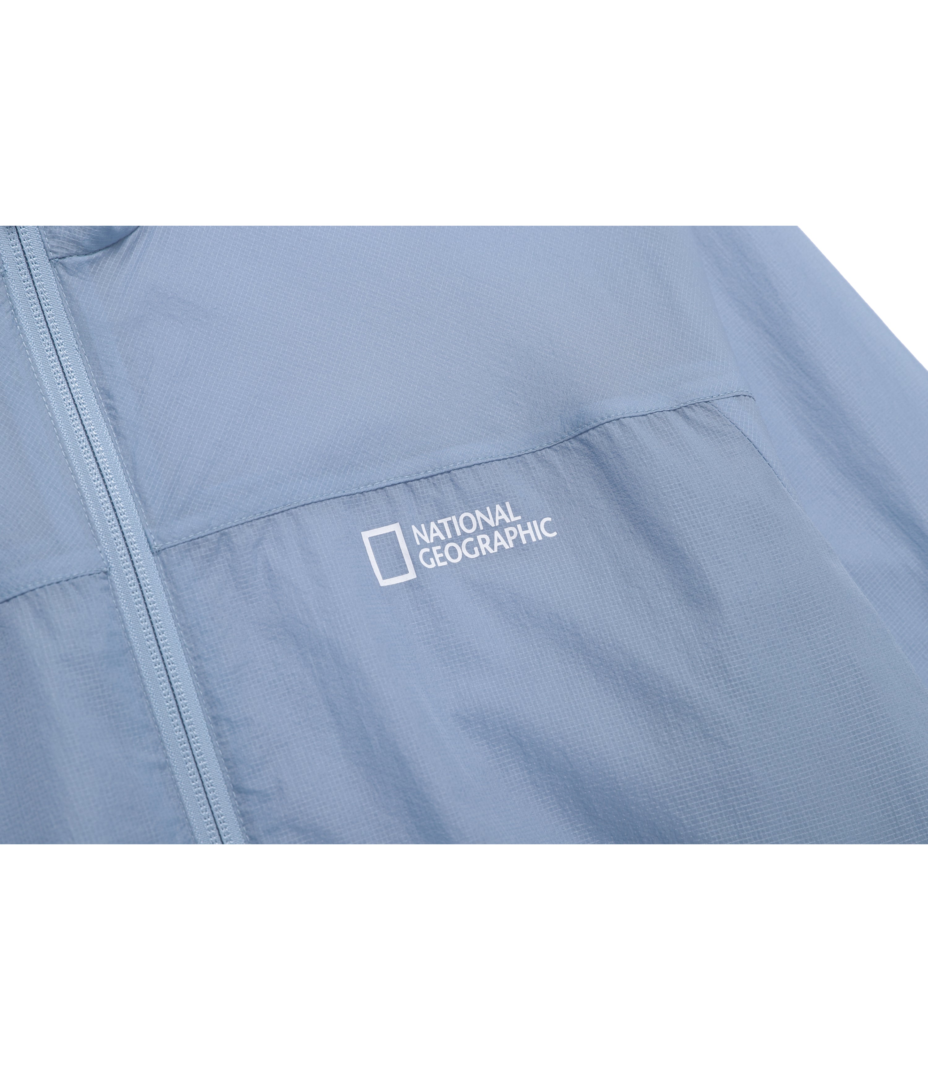 Unisex Light Pack Hooded Full Zip-Up Windbreaker<br>G/BLUE