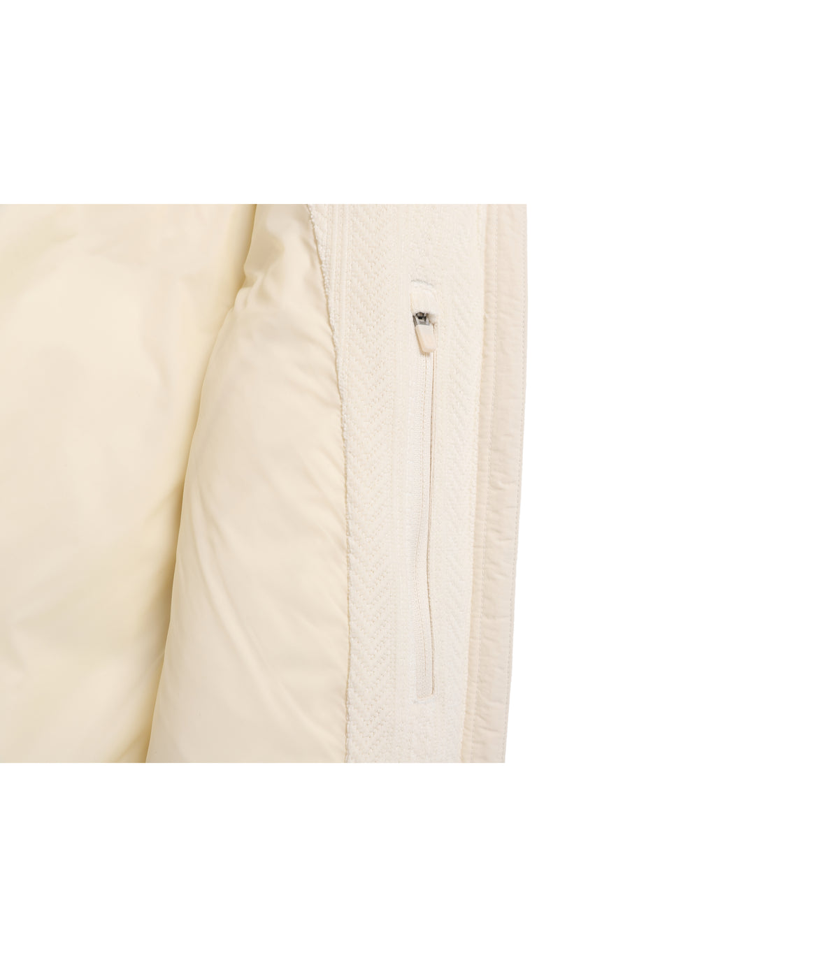 Women's Knit-Like Hooded Duck Down Vest<br>IVORY