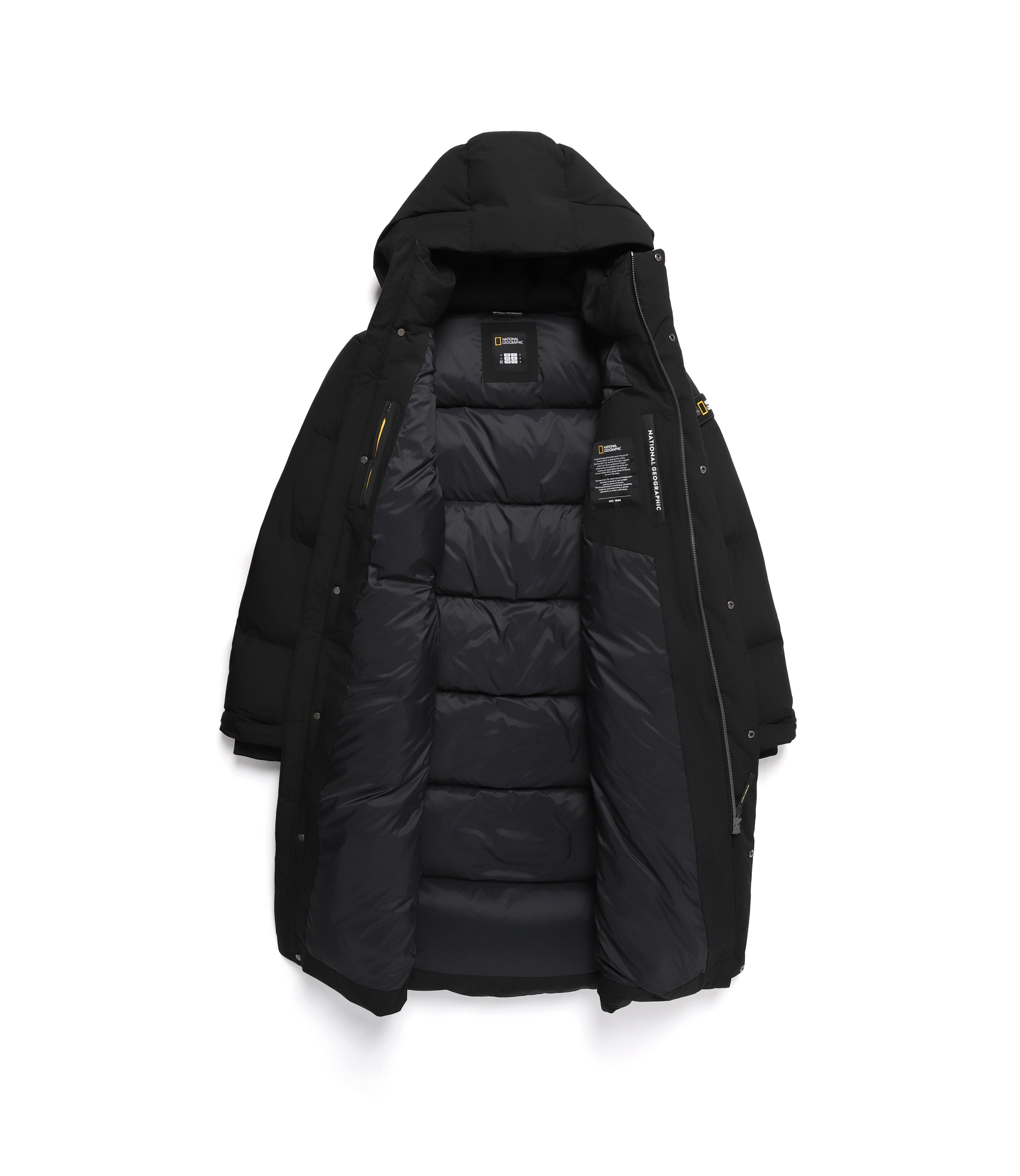 Unisex CAYMAN Pro Long Goose Down Jacket<br>CARBON BLACK