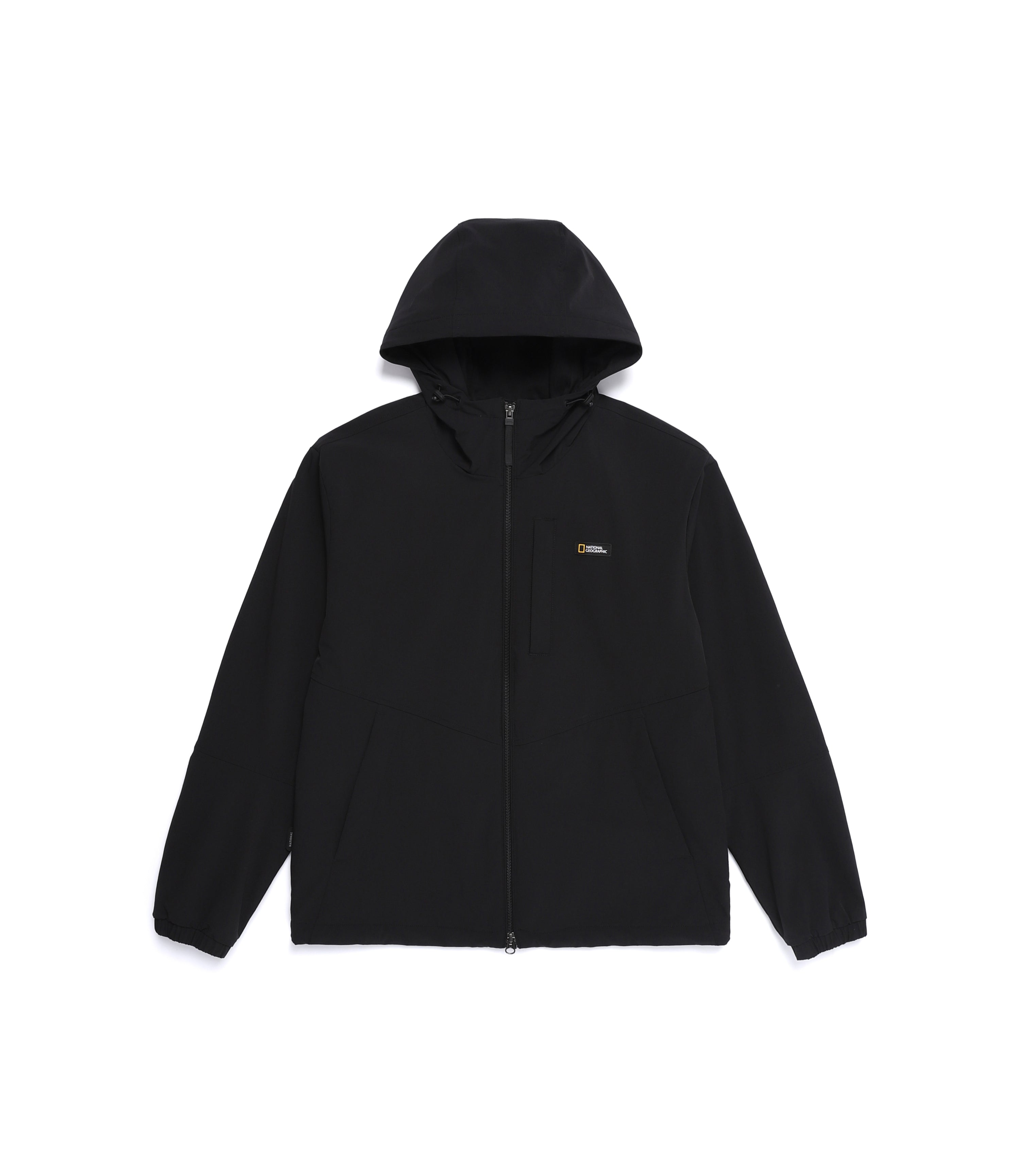 Unisex ARCHELON Woven Stretch Zip-Up Hoodie<br>BLACK