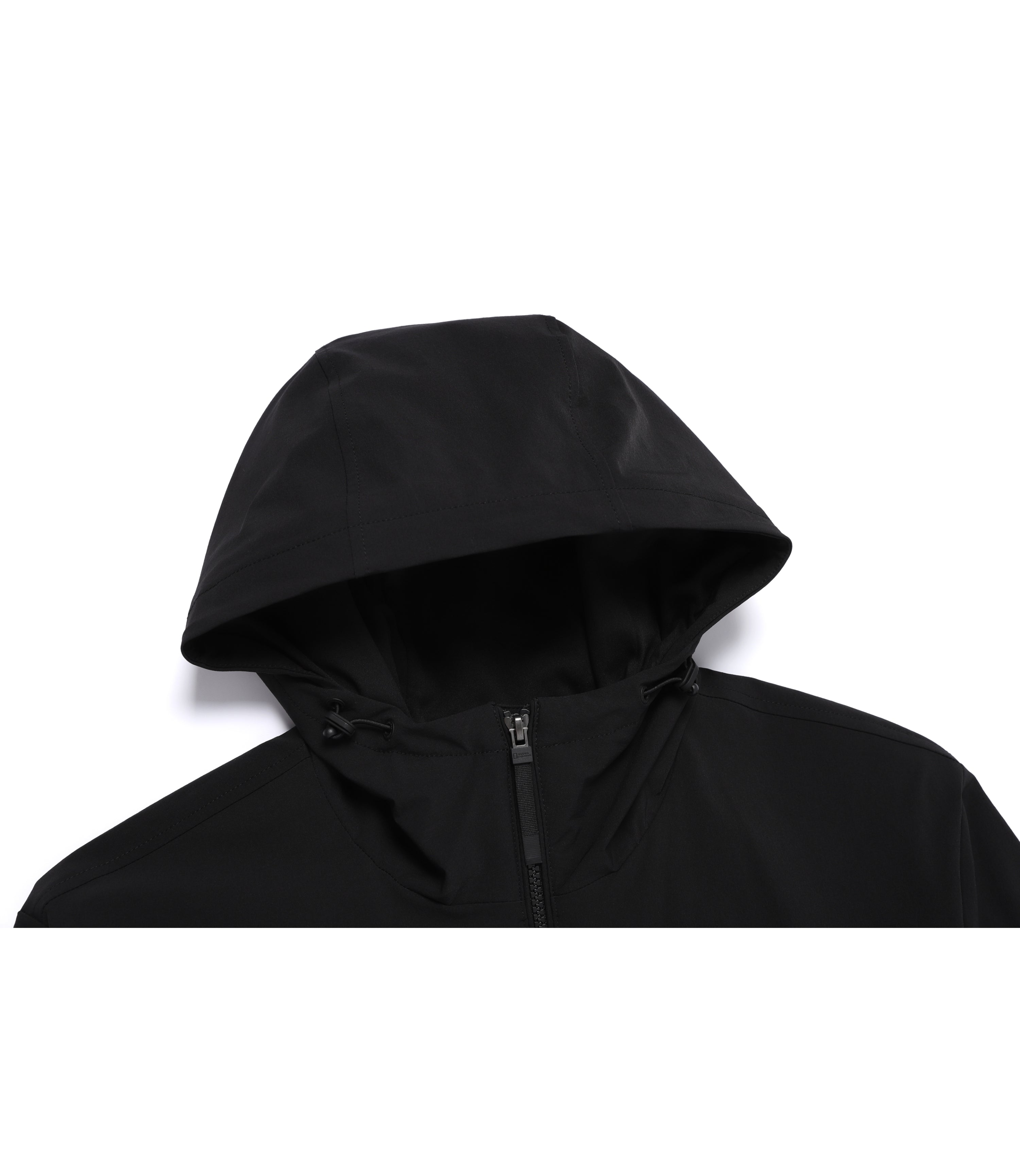 Unisex ARCHELON Woven Stretch Zip-Up Hoodie<br>BLACK