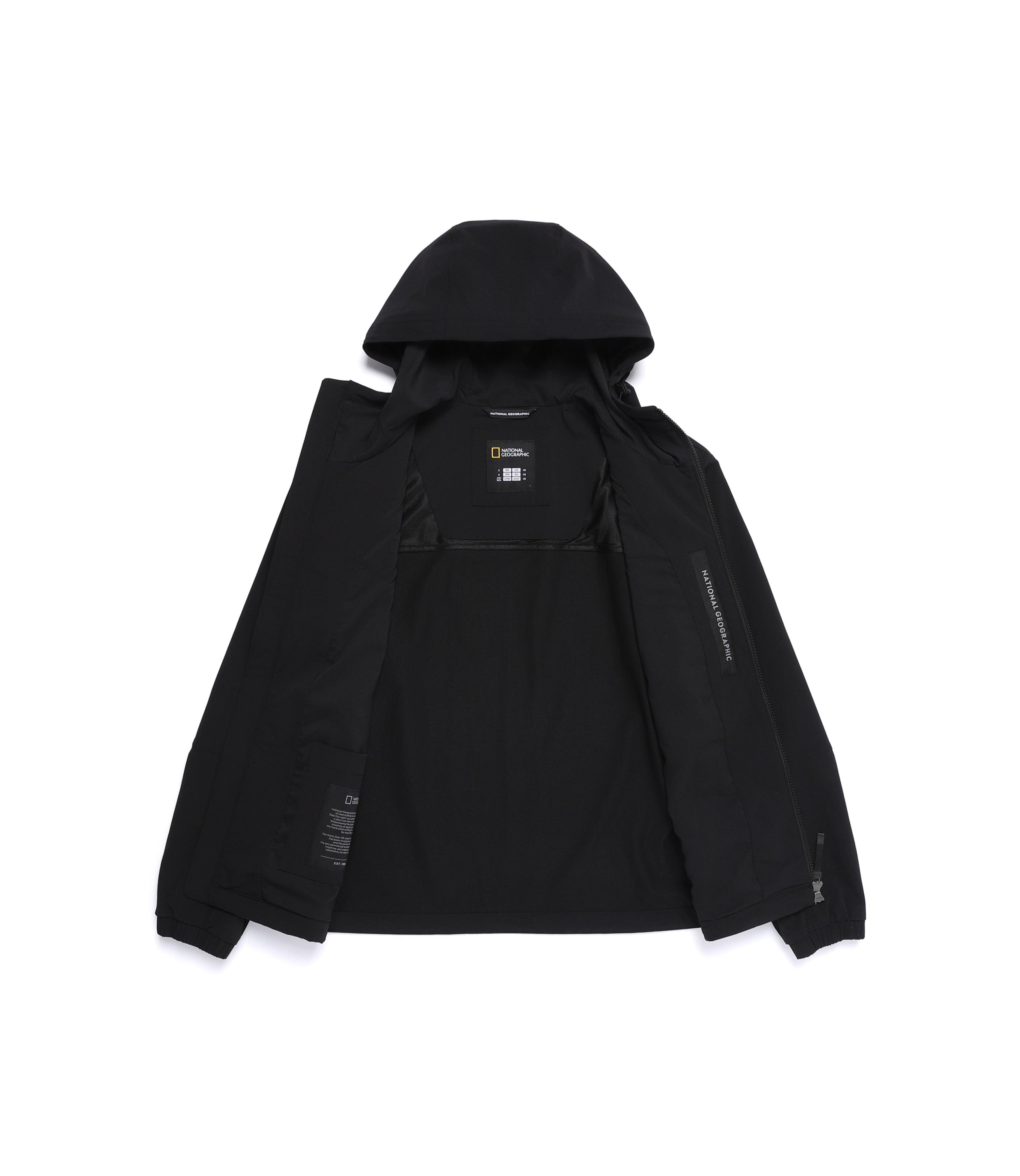 Unisex ARCHELON Woven Stretch Zip-Up Hoodie<br>BLACK