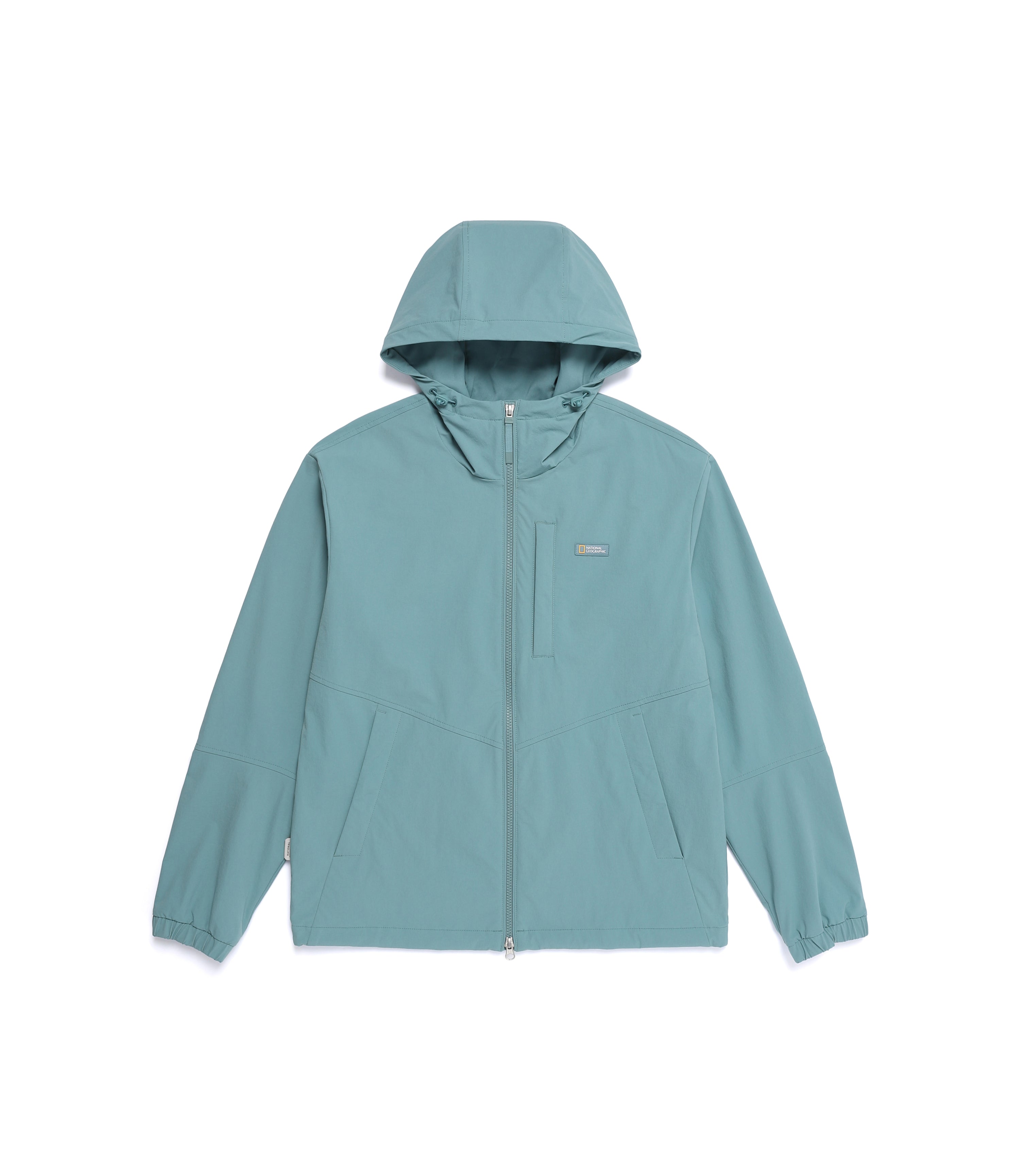 Unisex ARCHELON Woven Stretch Zip-Up Hoodie<br>LIGHT TEAL GREEN