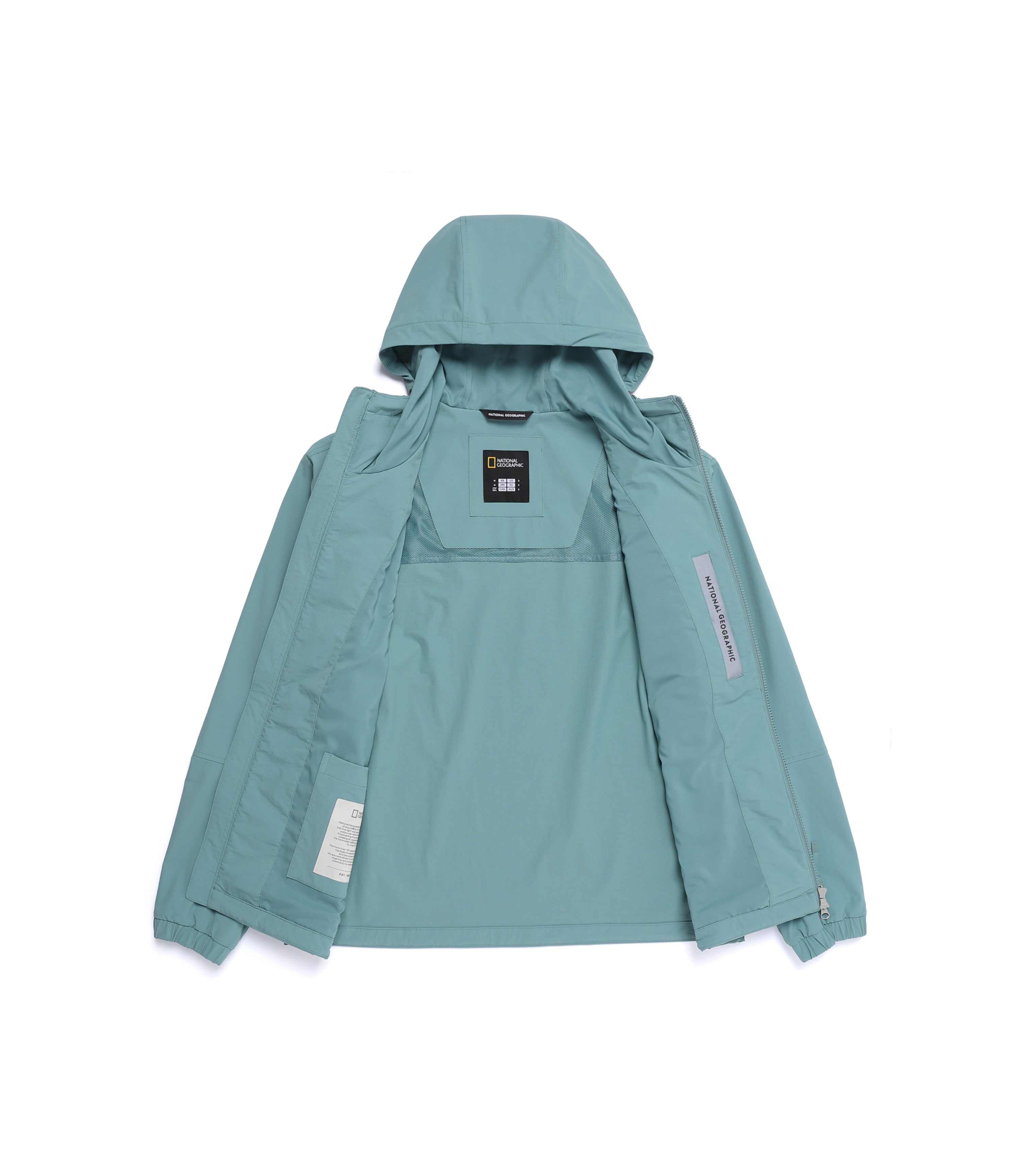 Unisex ARCHELON Woven Stretch Zip-Up Hoodie<br>LIGHT TEAL GREEN