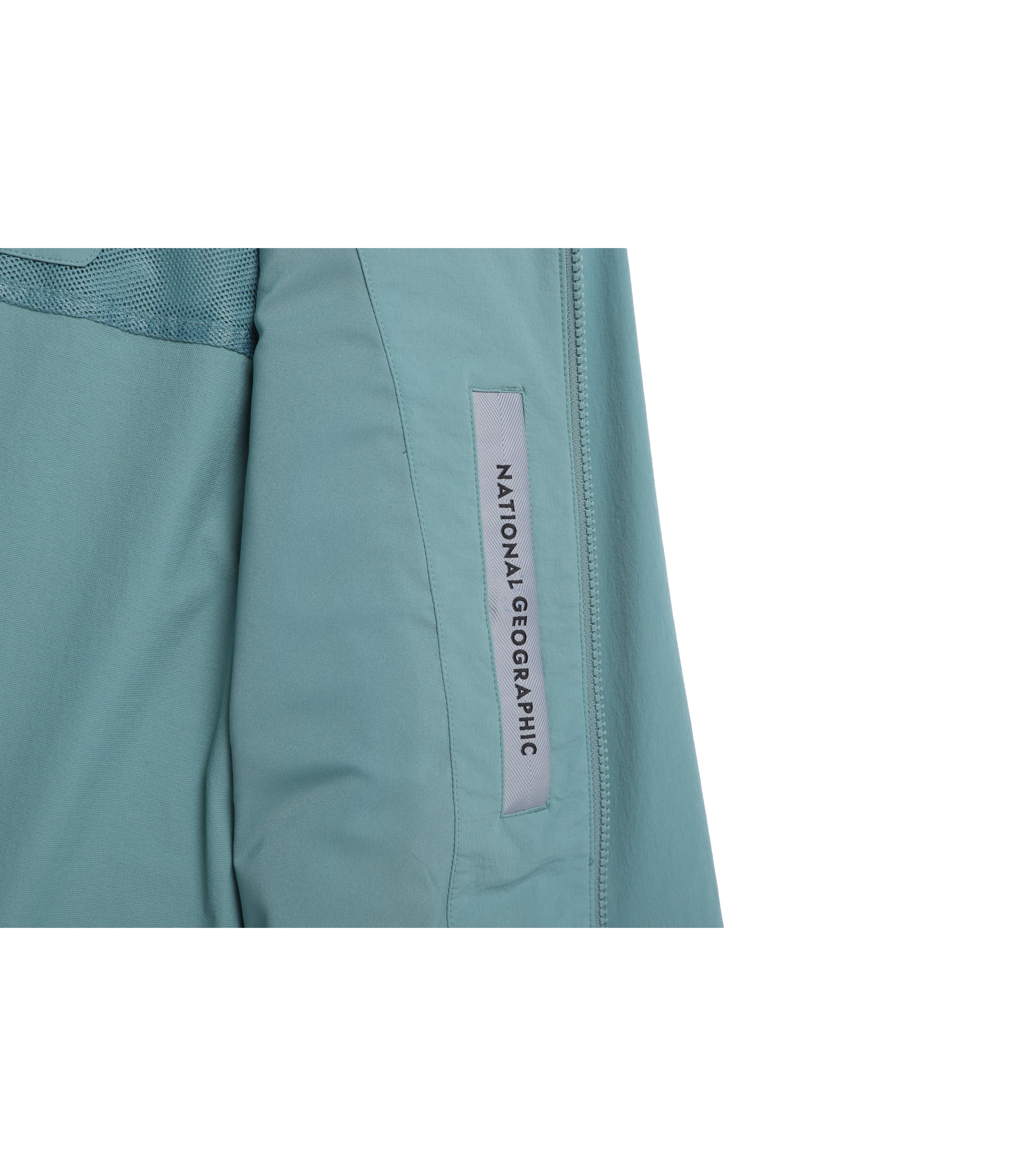 Unisex ARCHELON Woven Stretch Zip-Up Hoodie<br>LIGHT TEAL GREEN