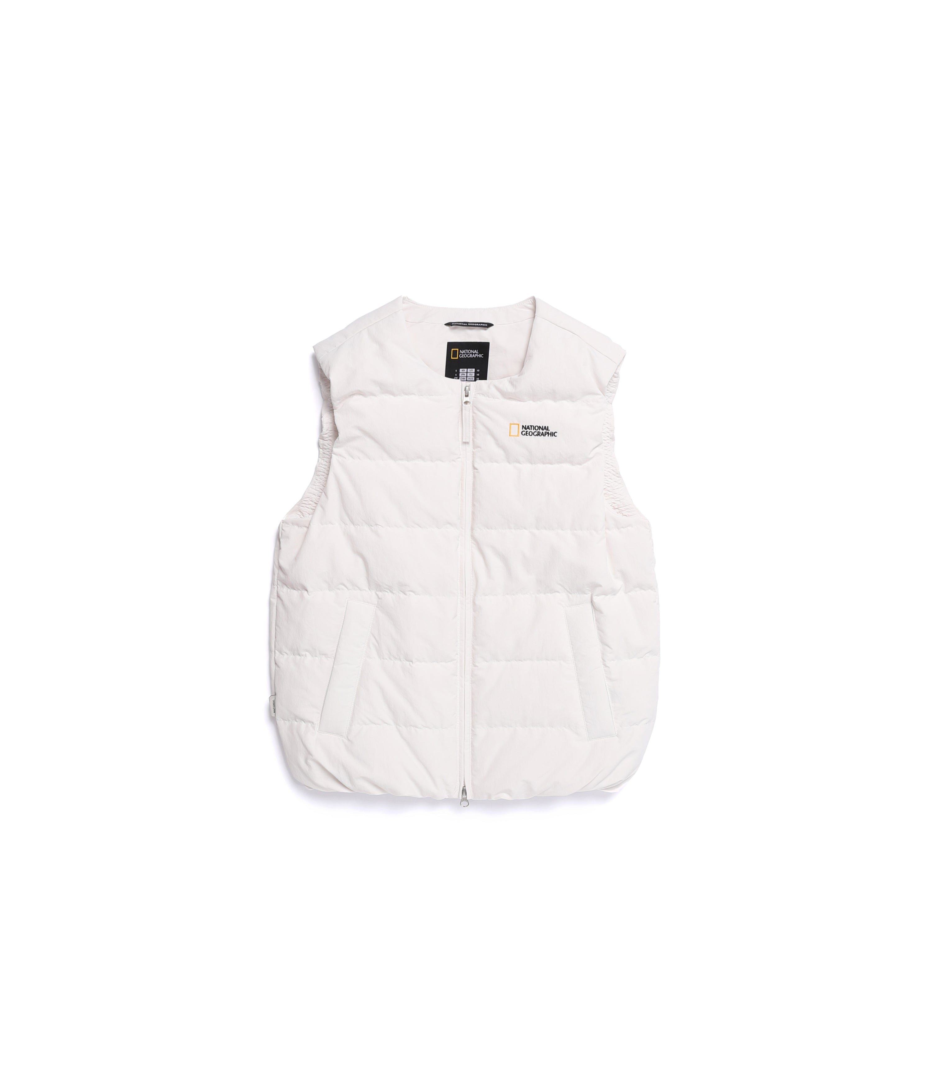 Unisex HERON U-Neck Lightweight Goose Down Vest<br>CRYSTAL BEIGE