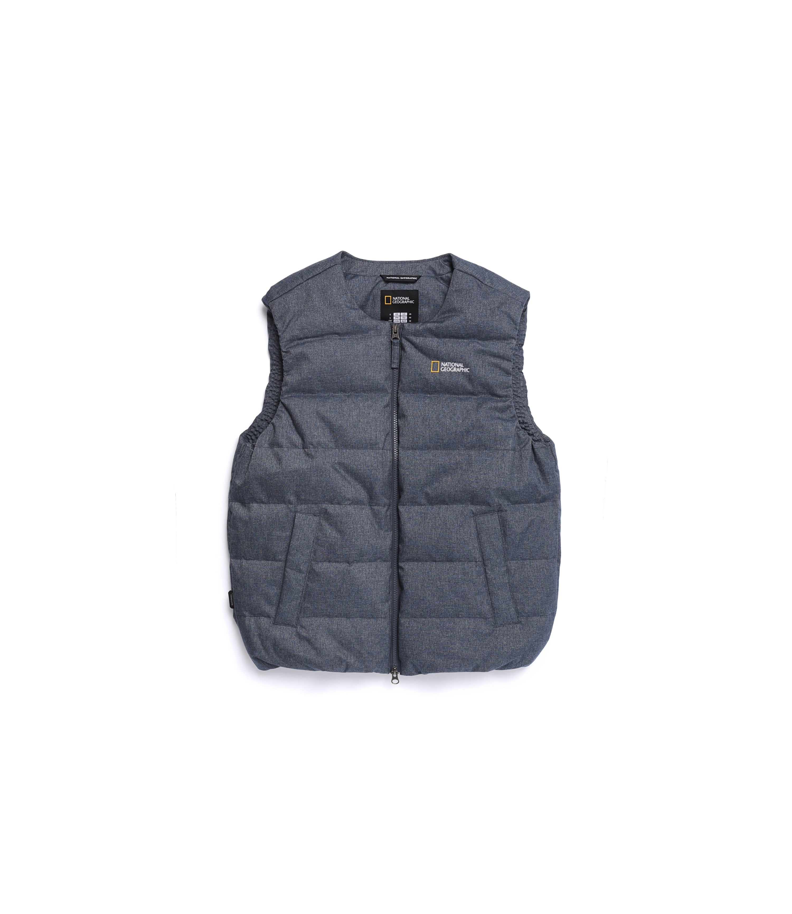 Unisex HERON U-Neck Lightweight Goose Down Vest (Denim)<br>INDIGO
