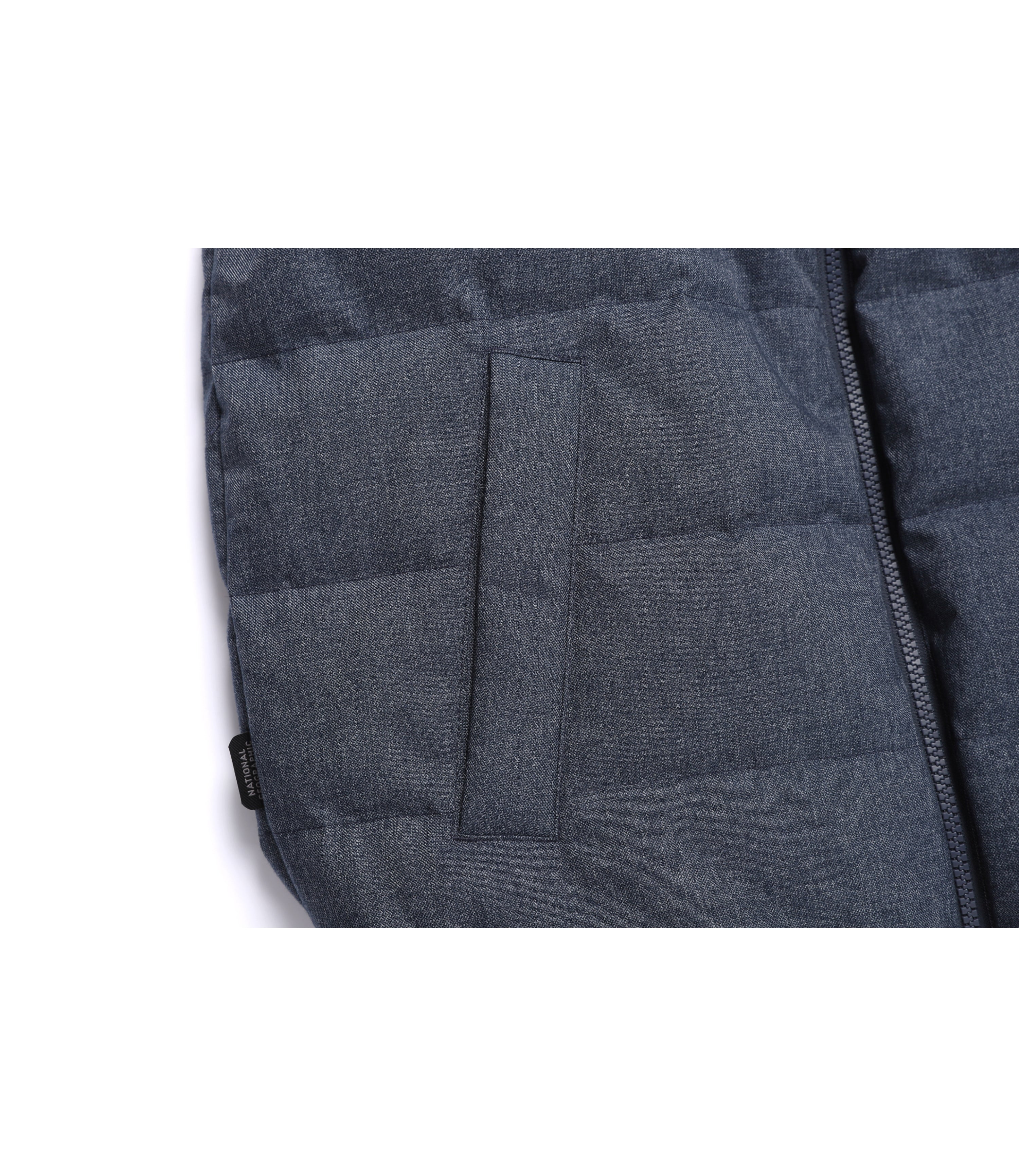 Unisex HERON U-Neck Lightweight Goose Down Vest (Denim)<br>INDIGO