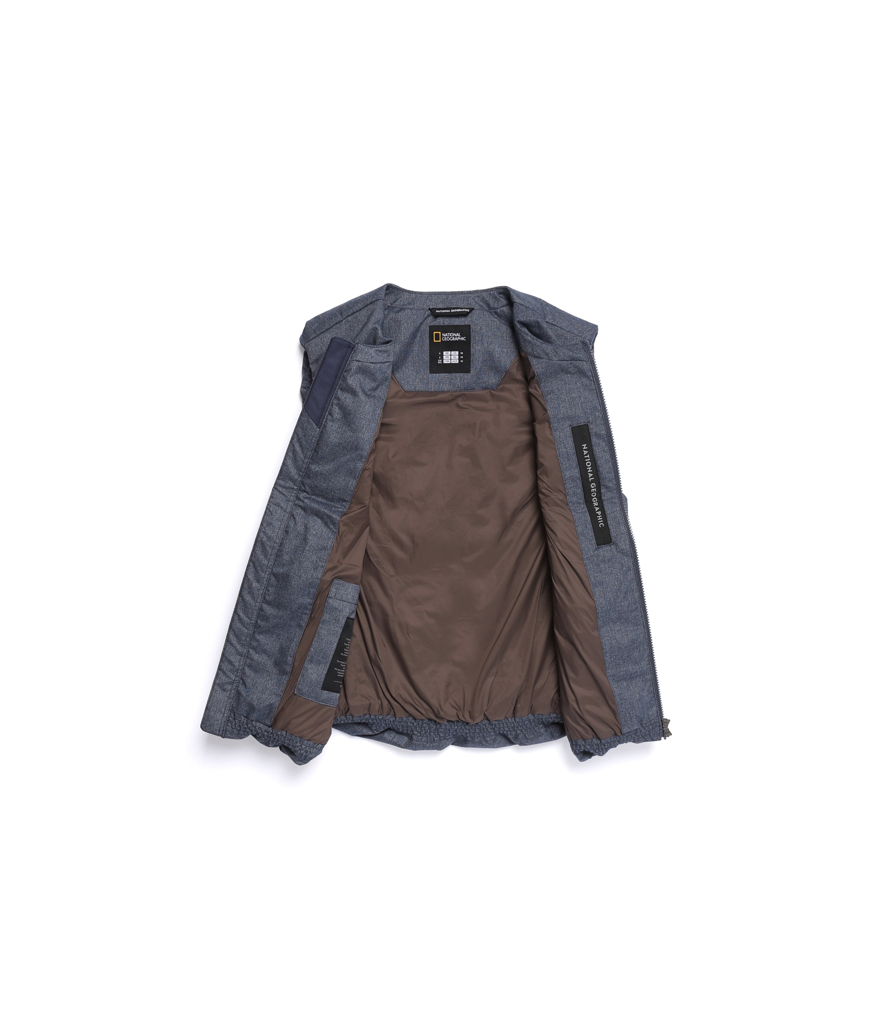 Unisex HERON U-Neck Lightweight Goose Down Vest (Denim)<br>INDIGO
