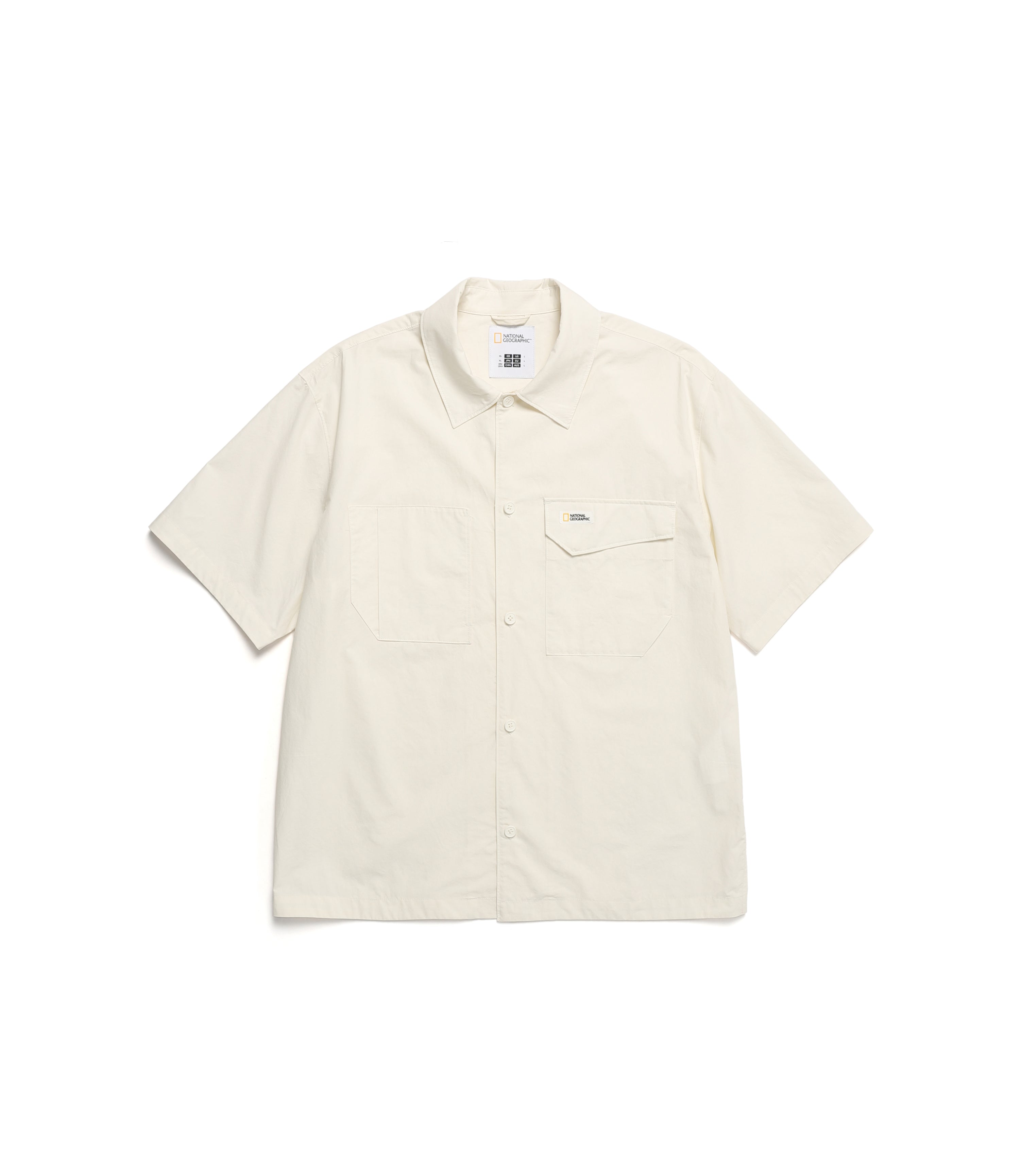Men's Cotton Pocket Short Sleeve Shirts<br>CRYSTAL BEIGE