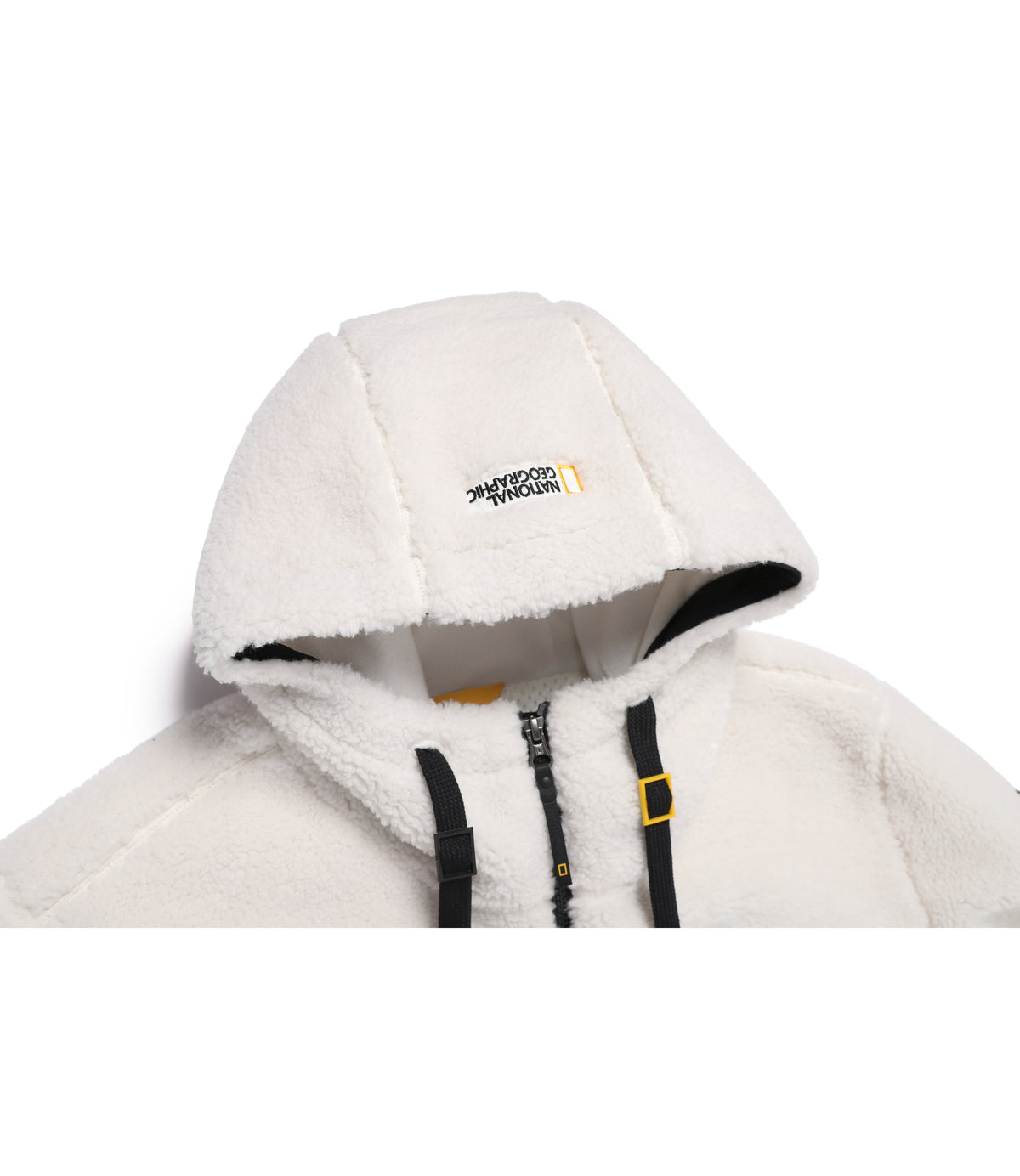Unisex Costoni Hooded Fleece Jacket<br>O/WHITE