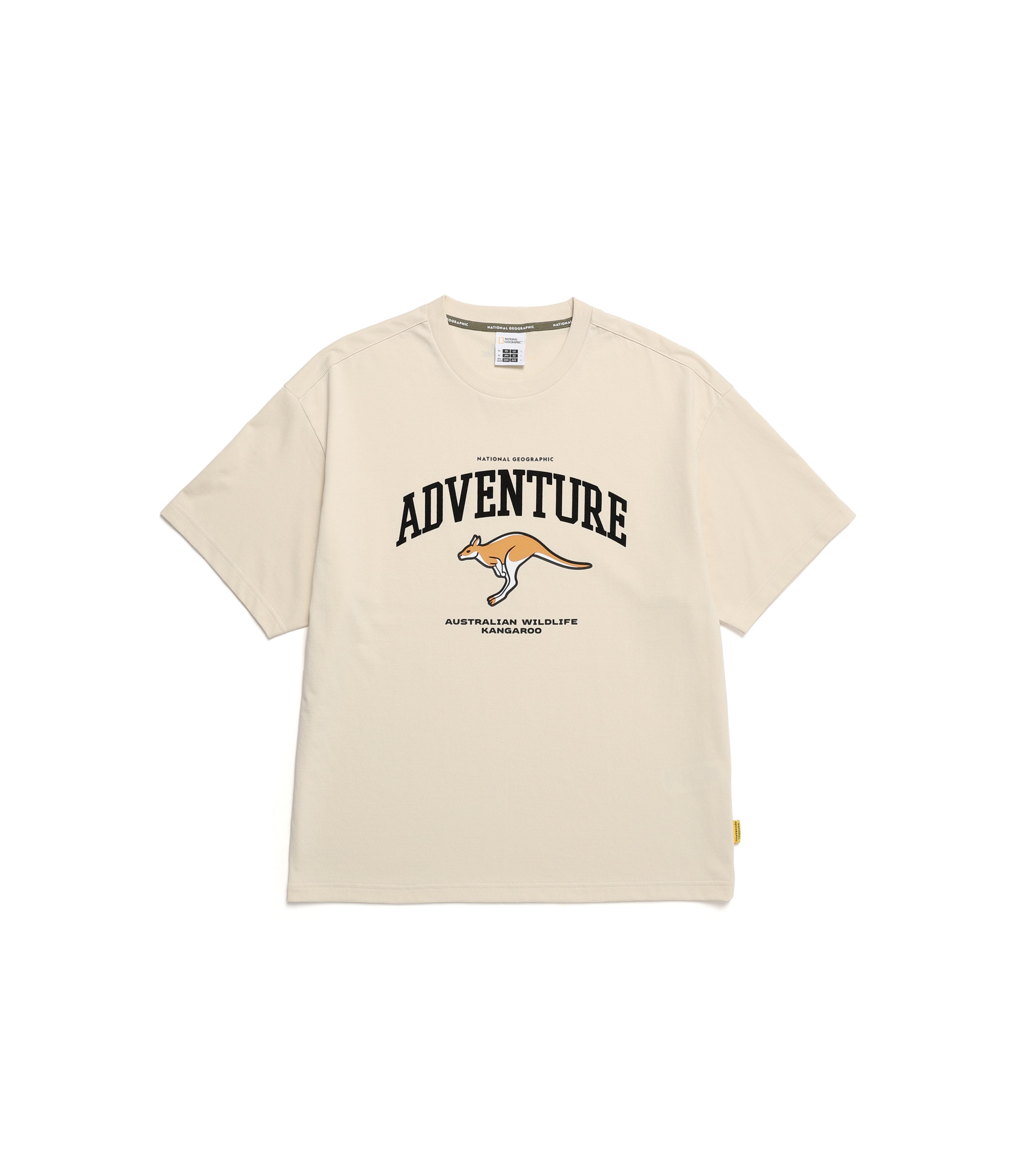 Unisex Animal Graphic Semi-Over Fit Eco Short Sleeve Tee<br>L/BEIGE