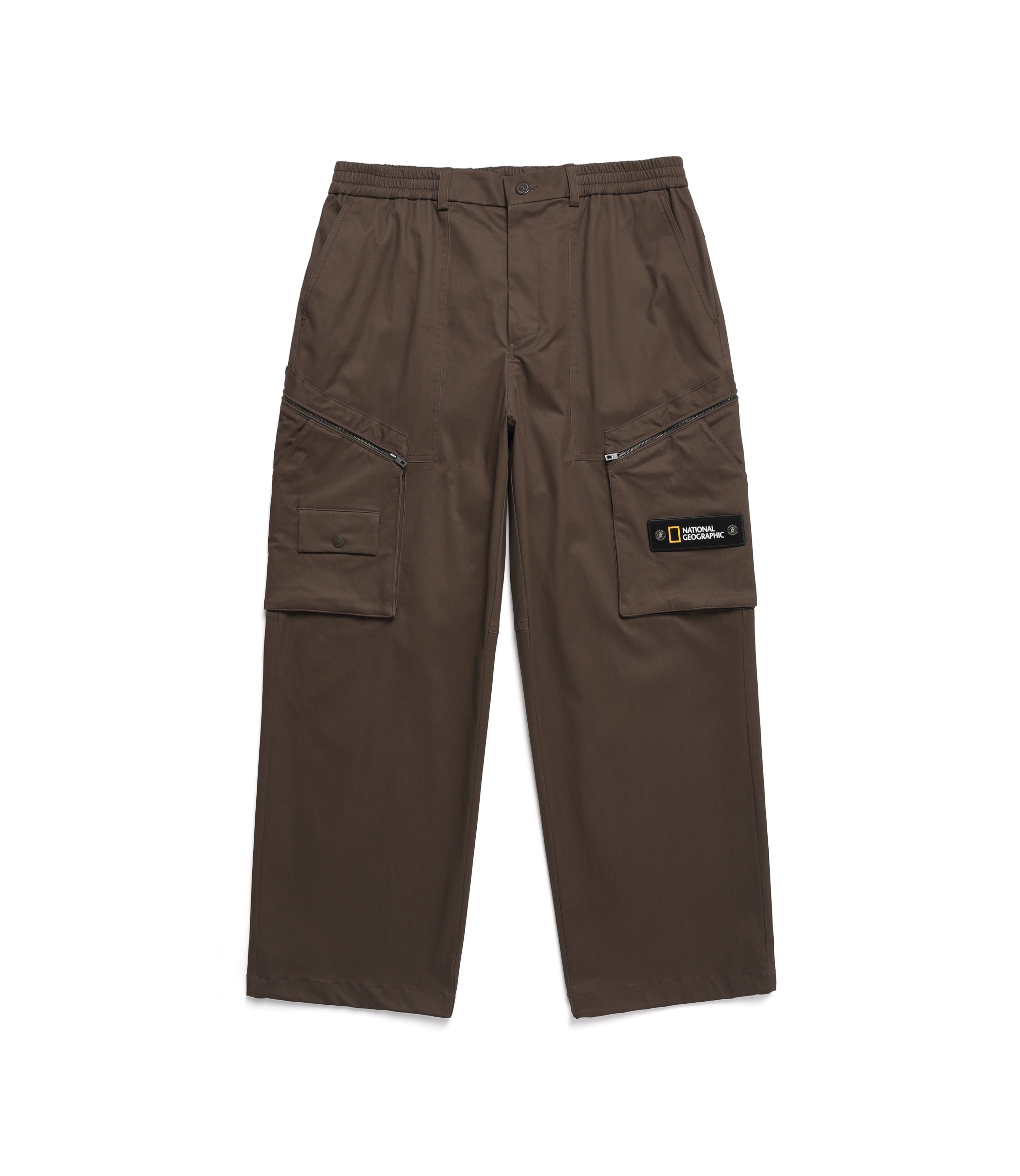 Men's Cotton Wide Pants<br>BROWN