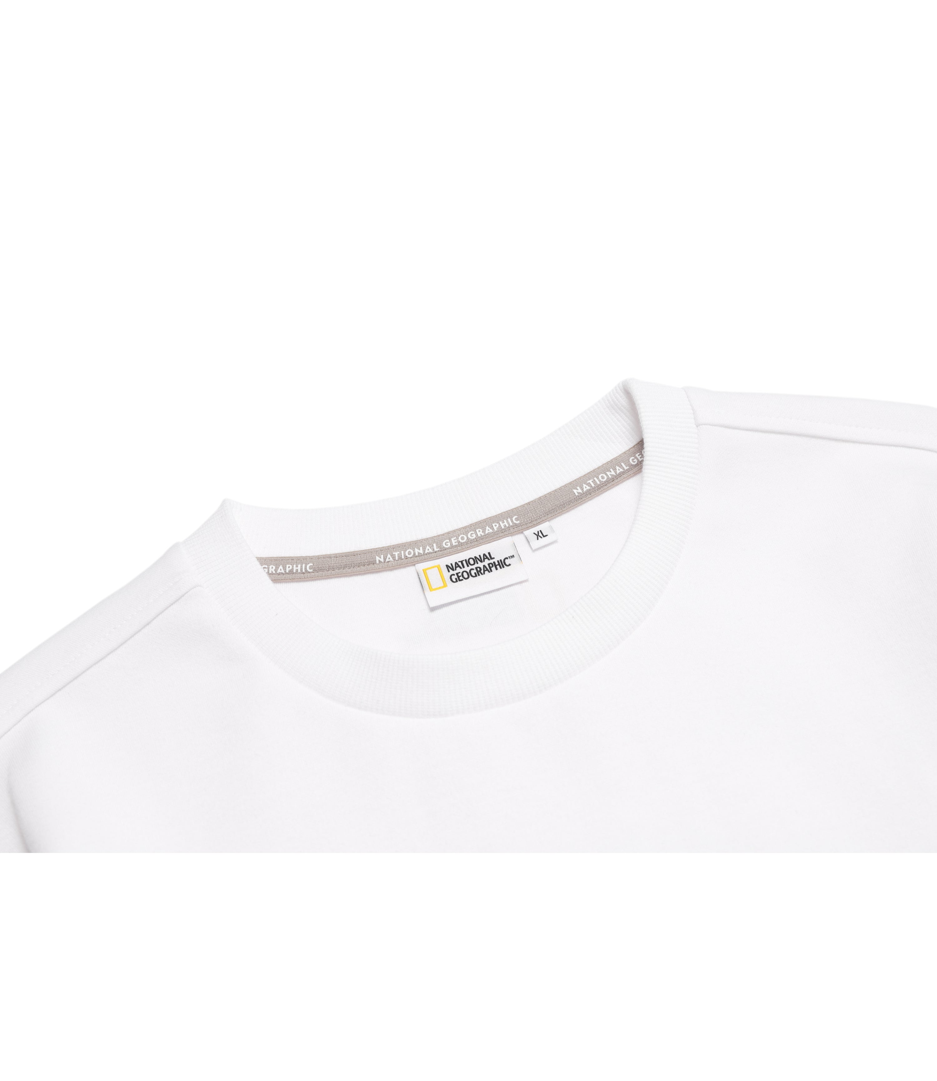 Unisex Big LOGO Long Sleeve Round Neck Tee<br>WHITE