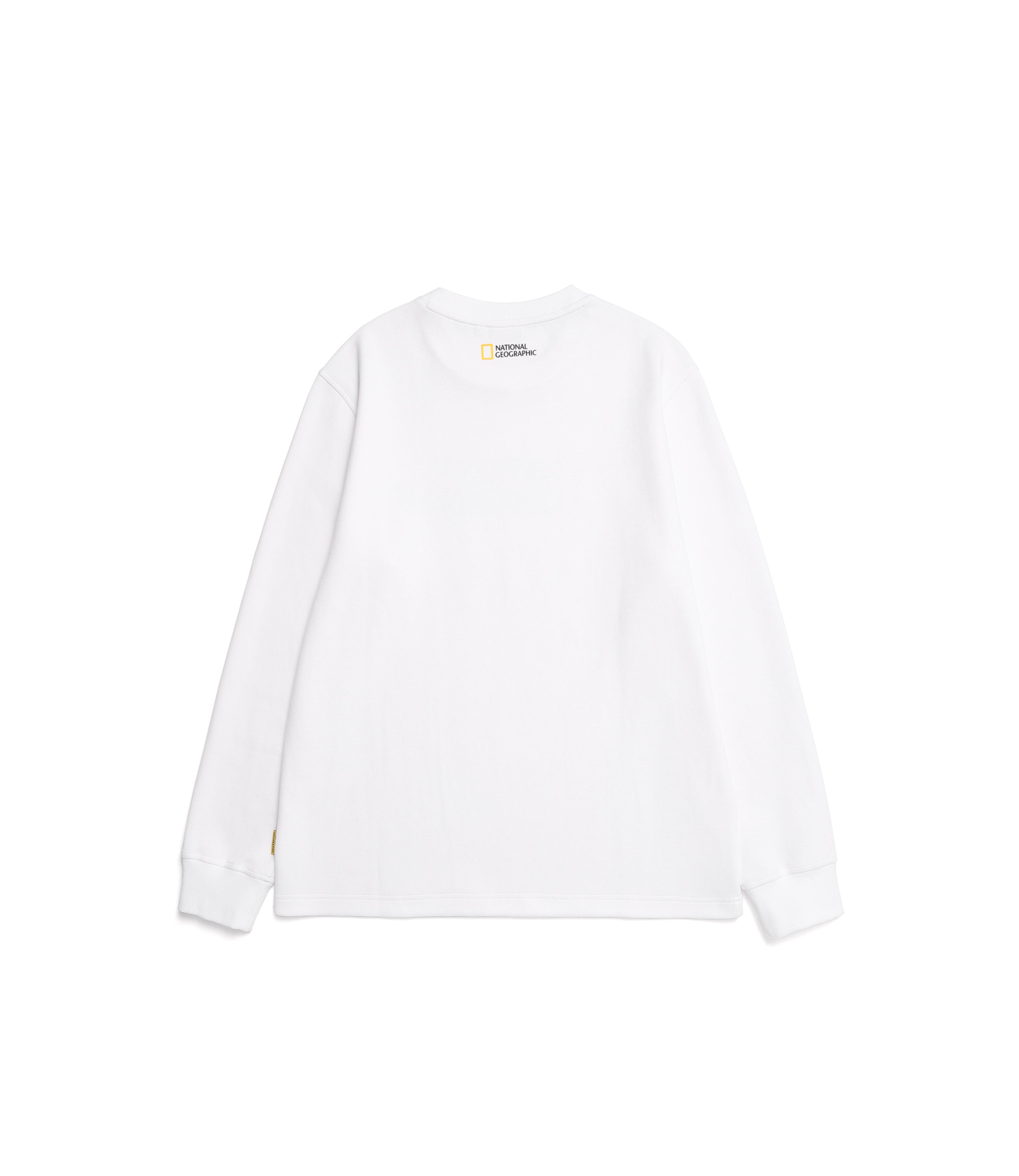 Unisex Big LOGO Long Sleeve Round Neck Tee<br>WHITE