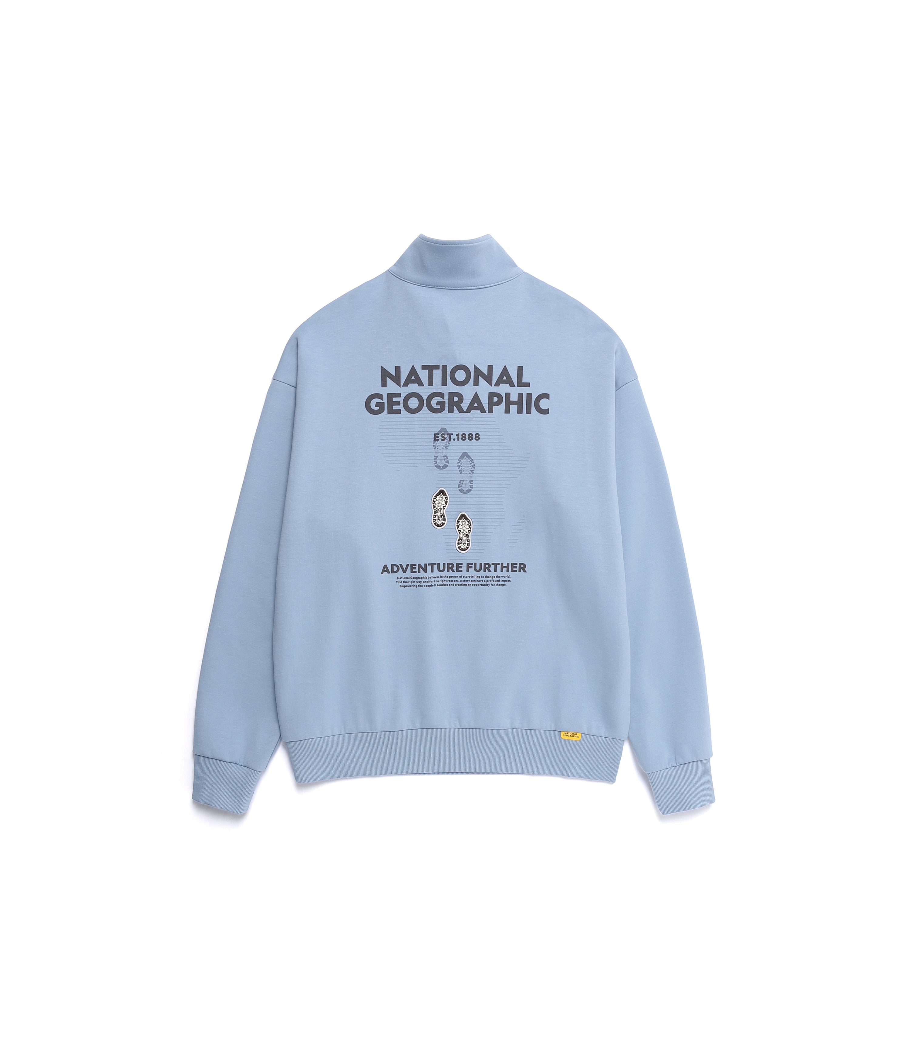 Unisex LONTRA Graphic Semi-Over Fit Half Zip-Up Sweatshirt G/BLUE