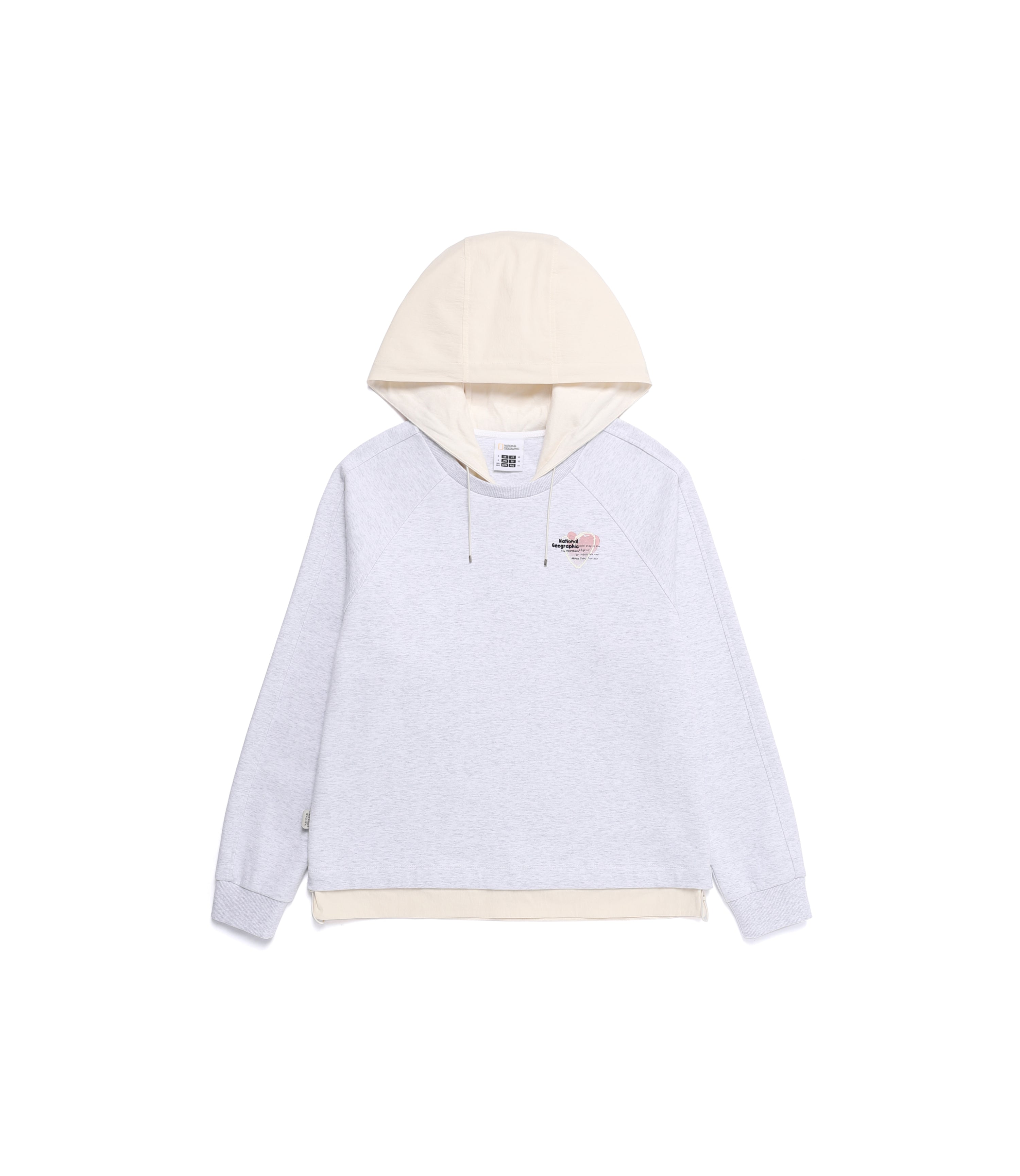Women's LONTRA Semi-Over Fit Hybrid Hoodie<br>LM/GREY