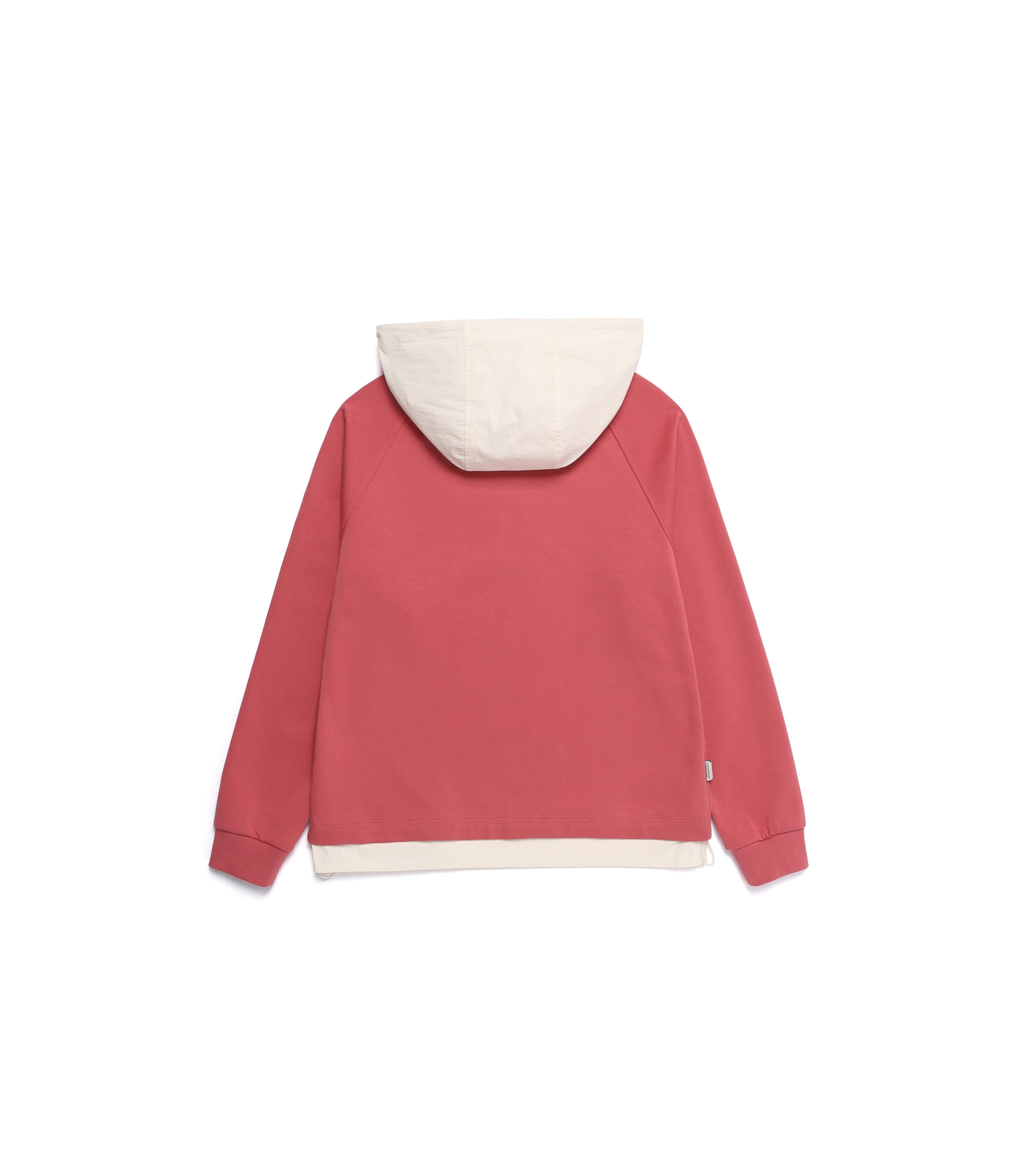 Women's LONTRA Semi-Over Fit Hybrid Hoodie<br>ROSE