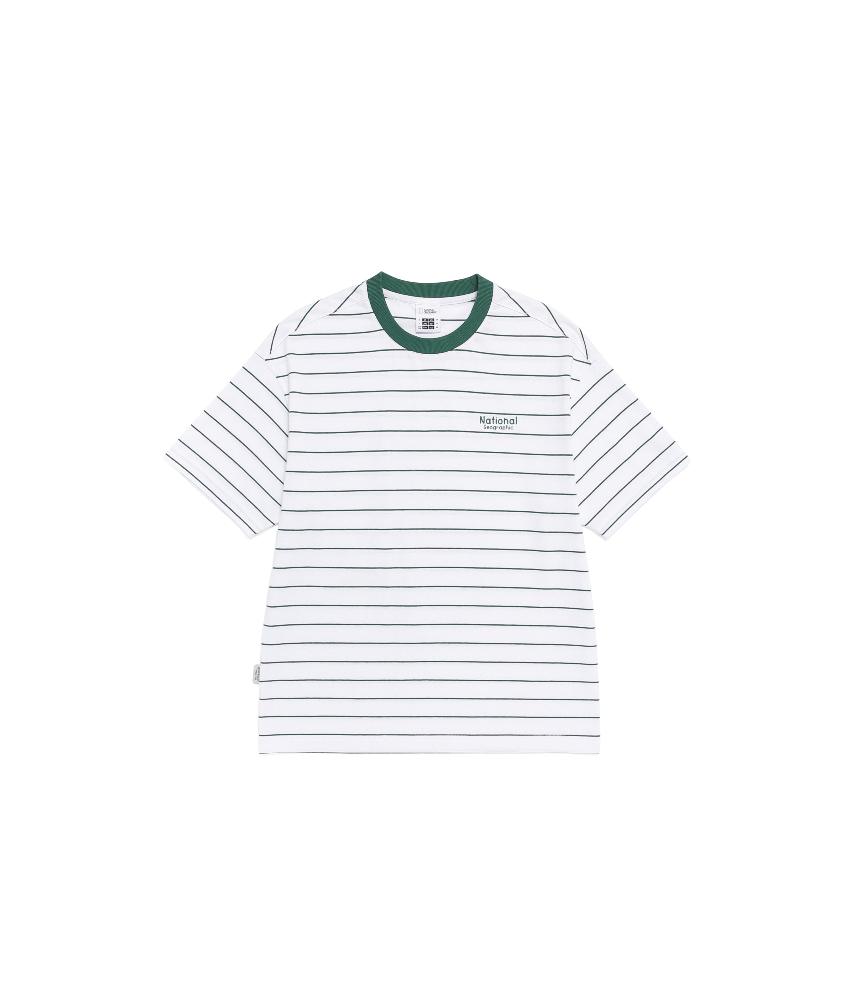 Unisex Stripe Semi-Overfit Short Sleeve Tee<br>GREEN HILLS