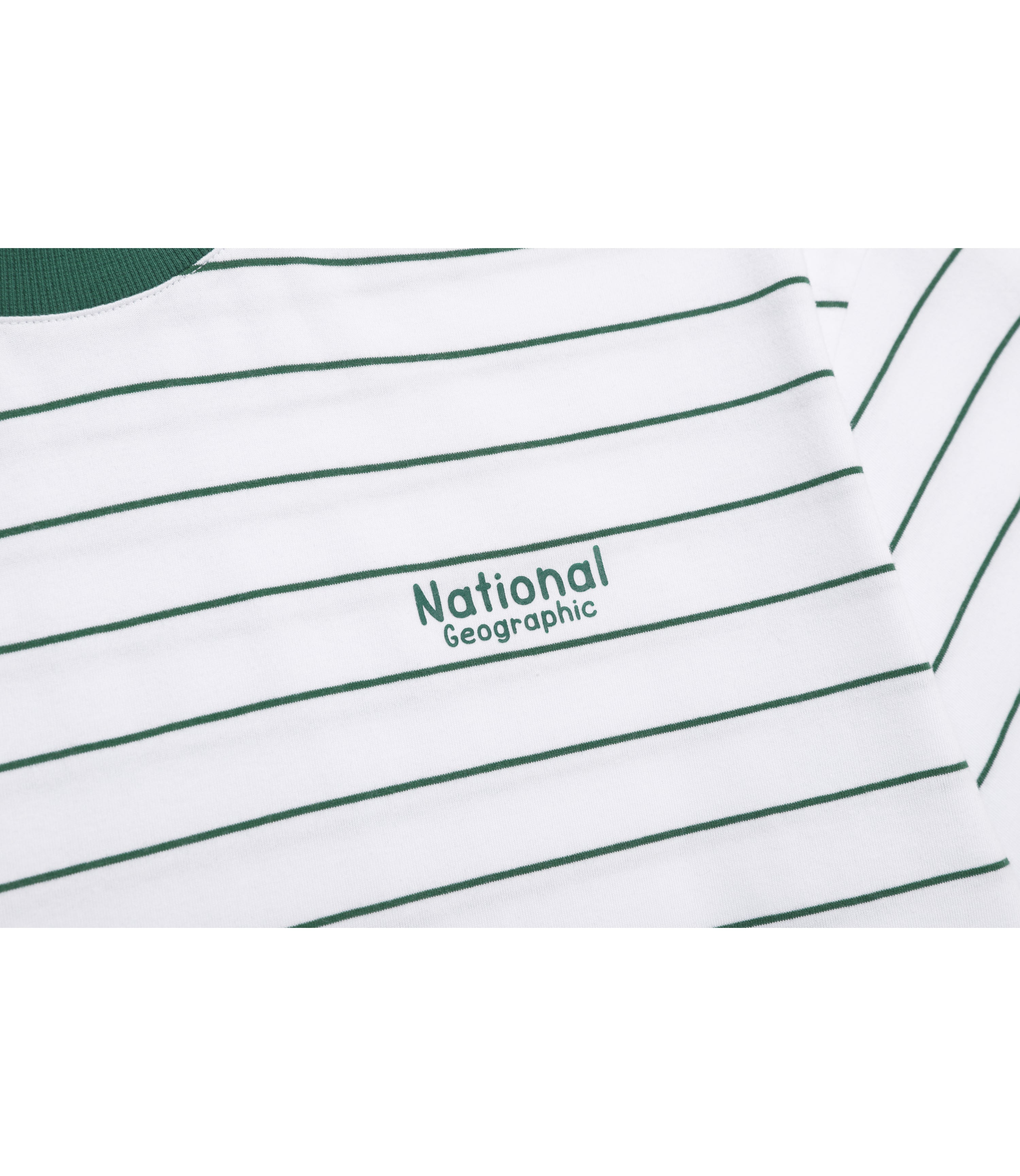 Unisex Stripe Semi-Overfit Short Sleeve Tee<br>GREEN HILLS