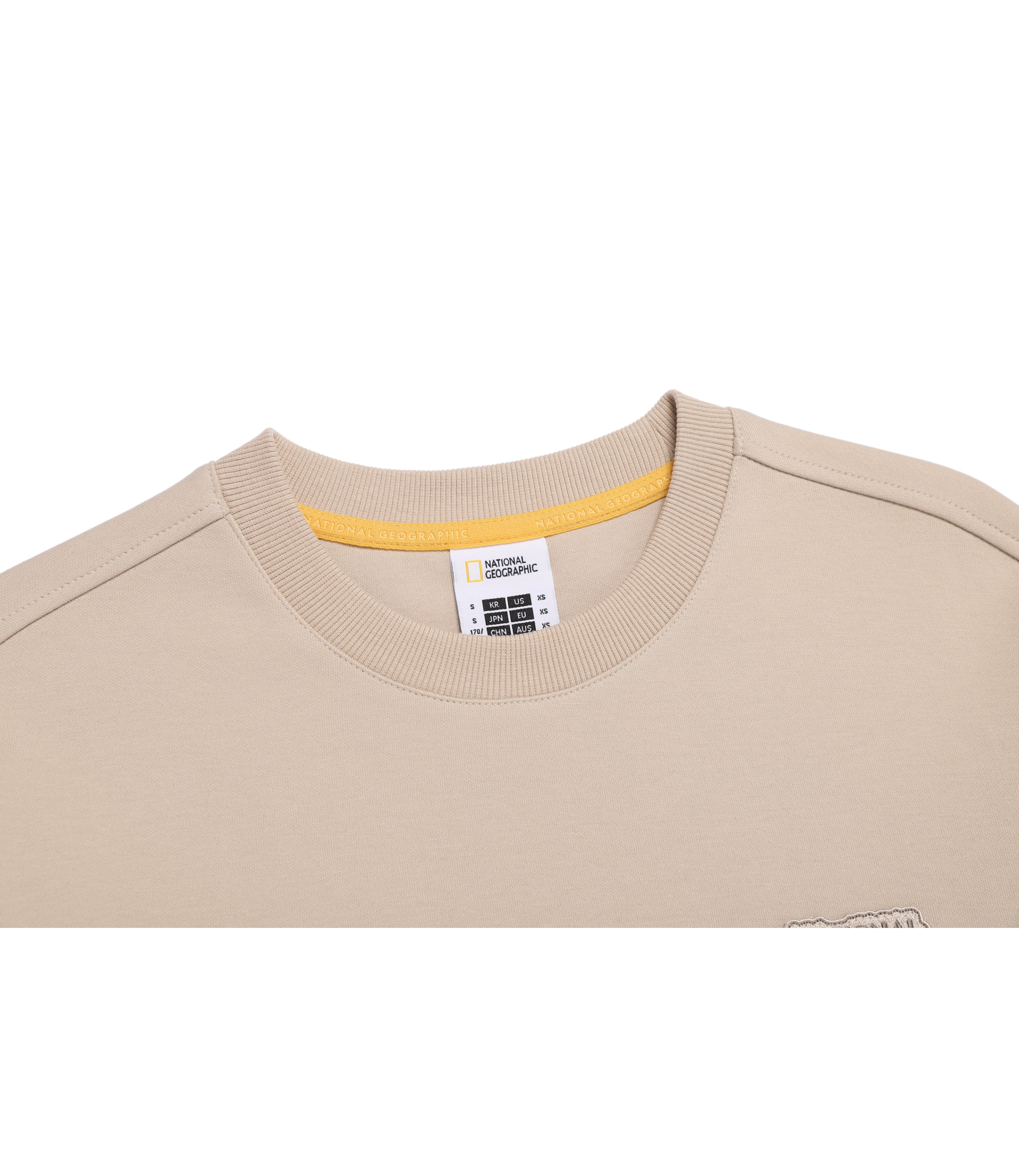 Unisex LONTRA Lettering Graphic Semi-Over Fit Sweatshirt<br>L/BEIGE